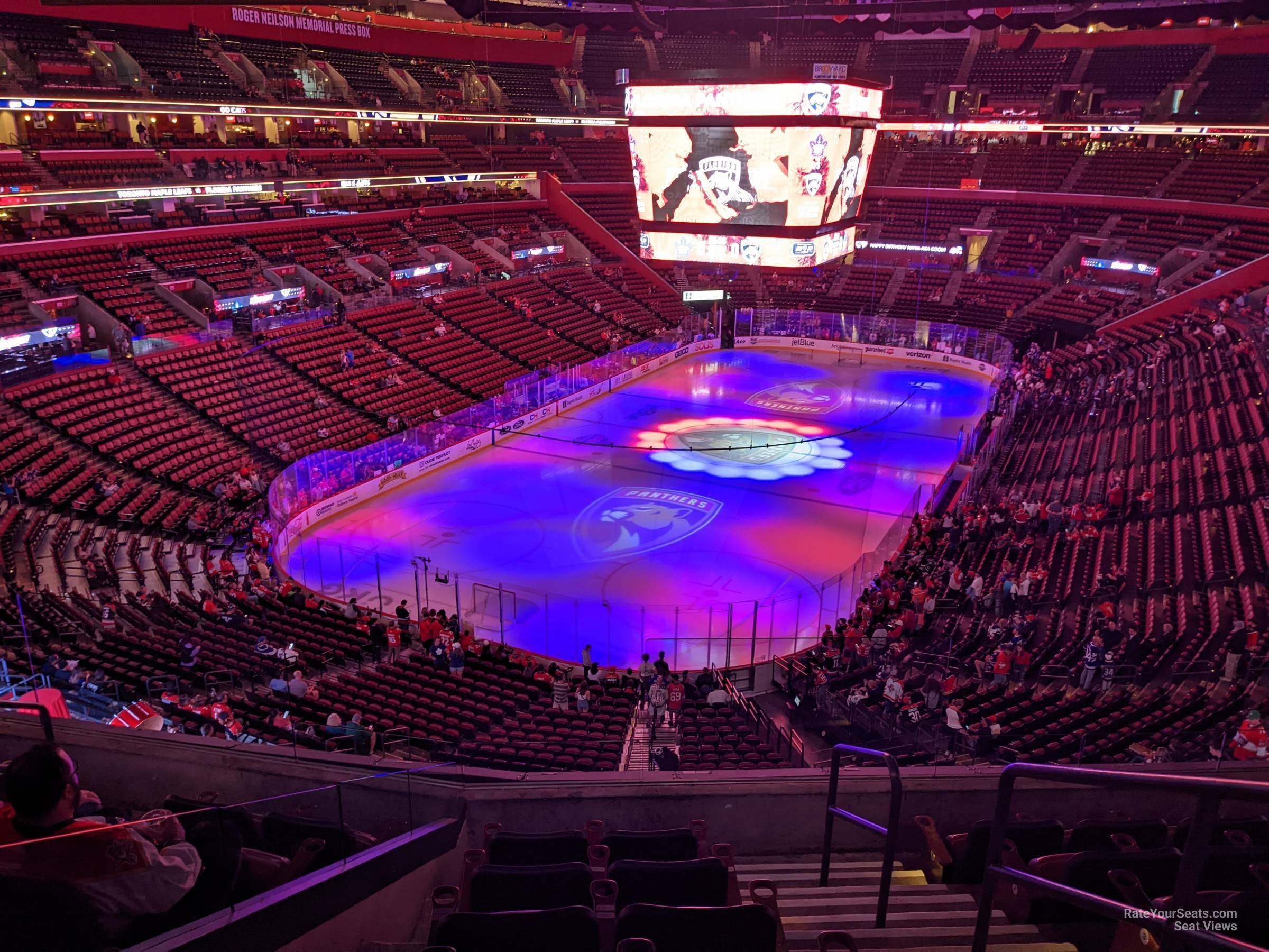 club 7, row 6 seat view  for hockey - fla live arena
