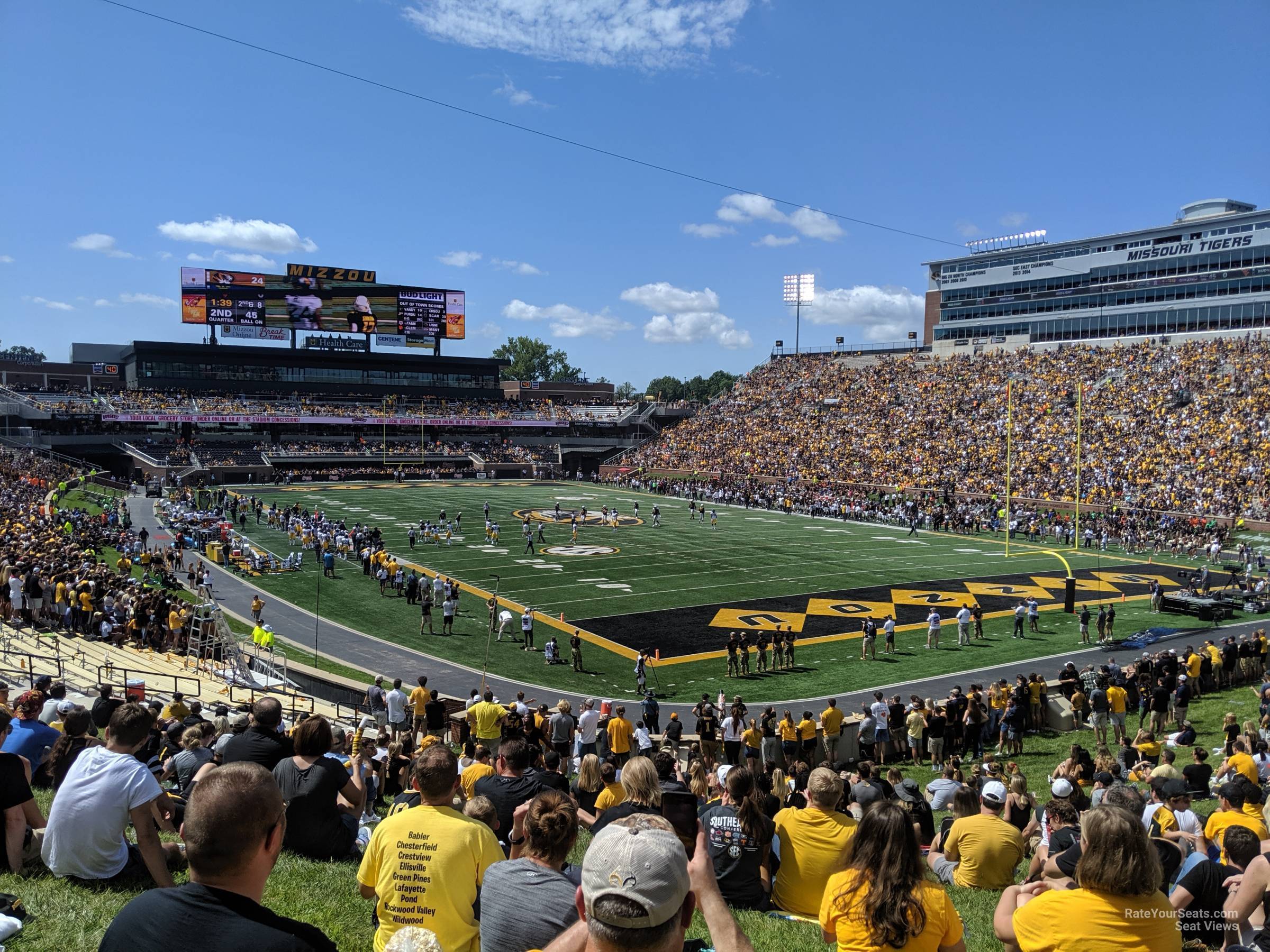 hill seat view  - faurot field