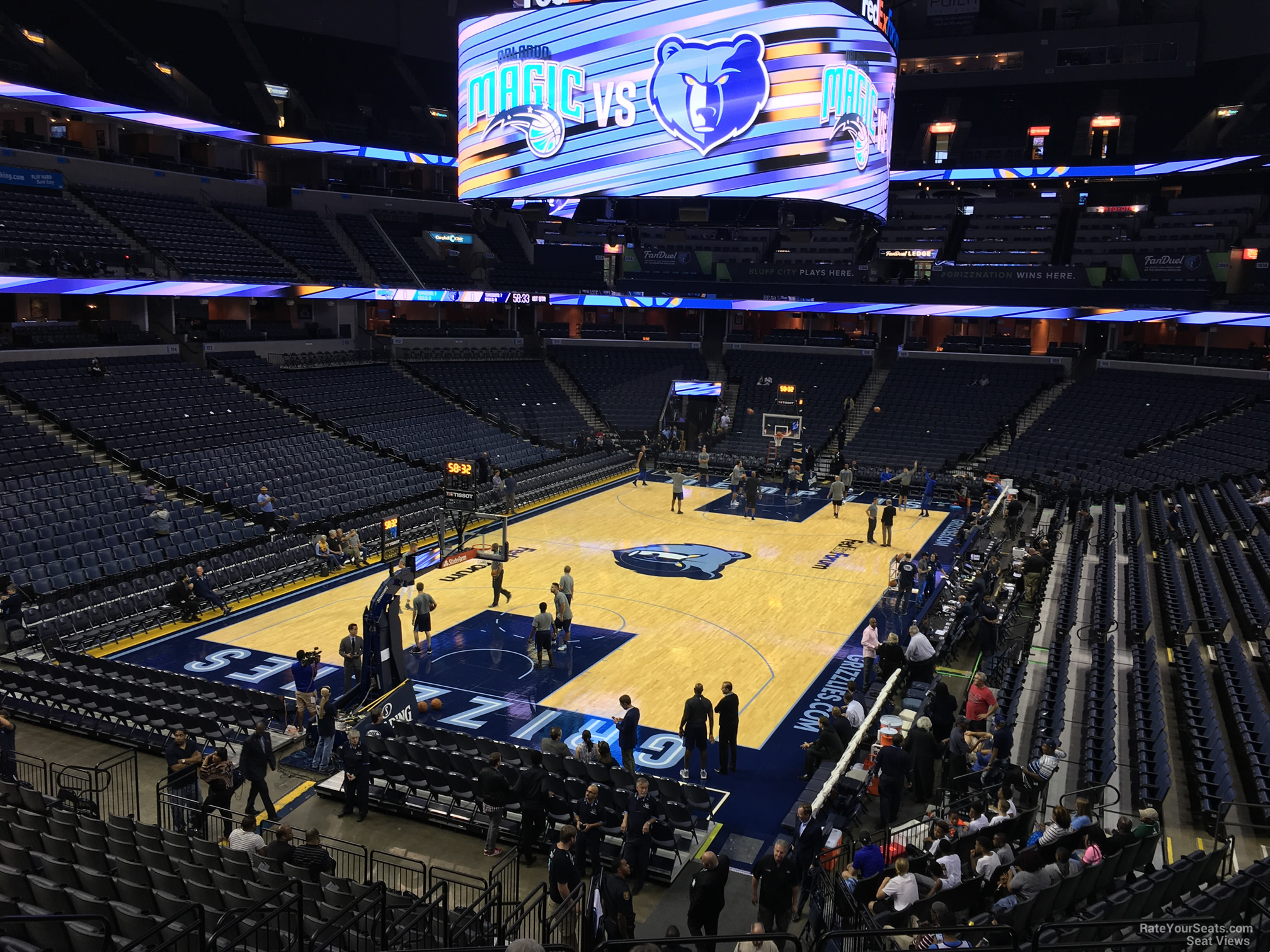 section 102, row r seat view  for basketball - fedex forum