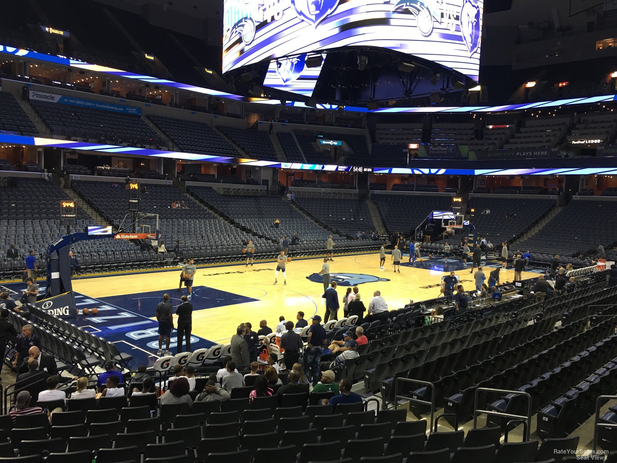 section 103, row r seat view  for basketball - fedex forum