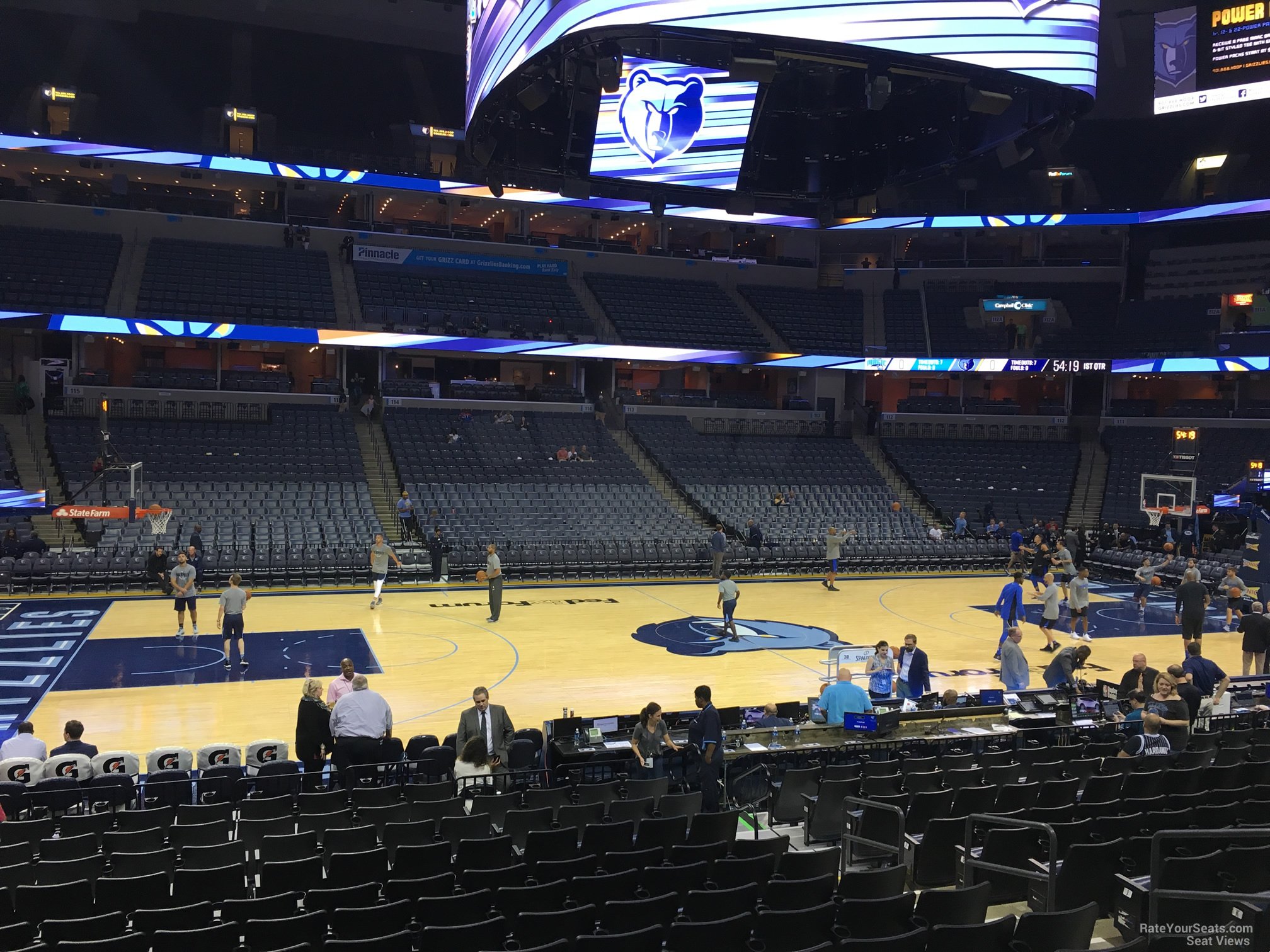 section 104, row r seat view  for basketball - fedex forum