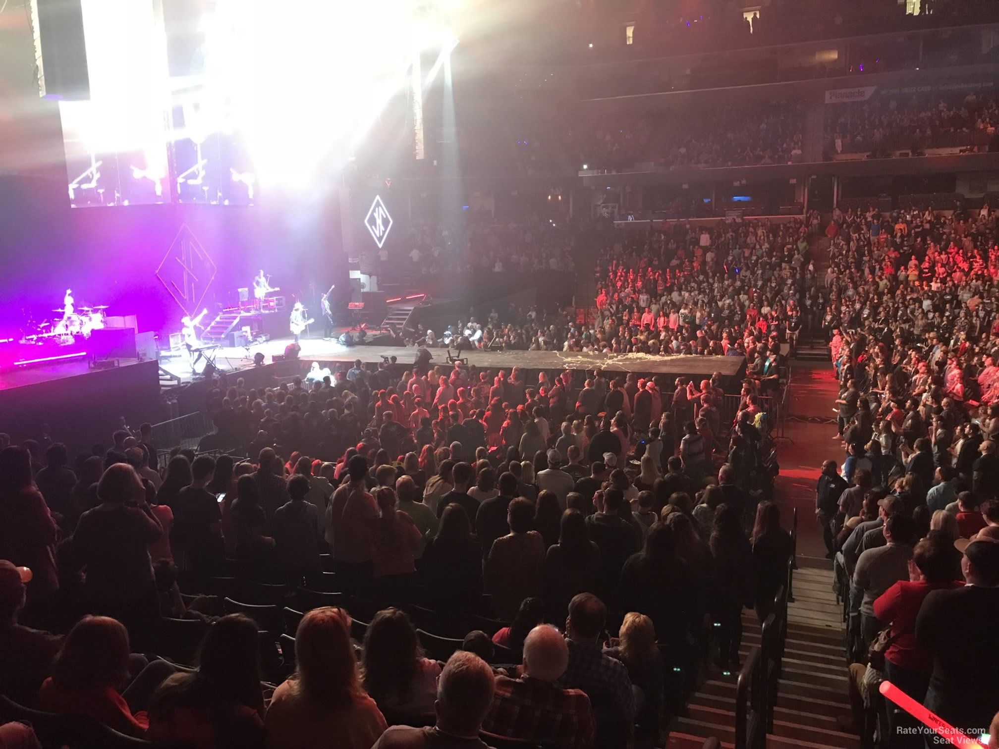 section 105, row s seat view  for concert - fedex forum