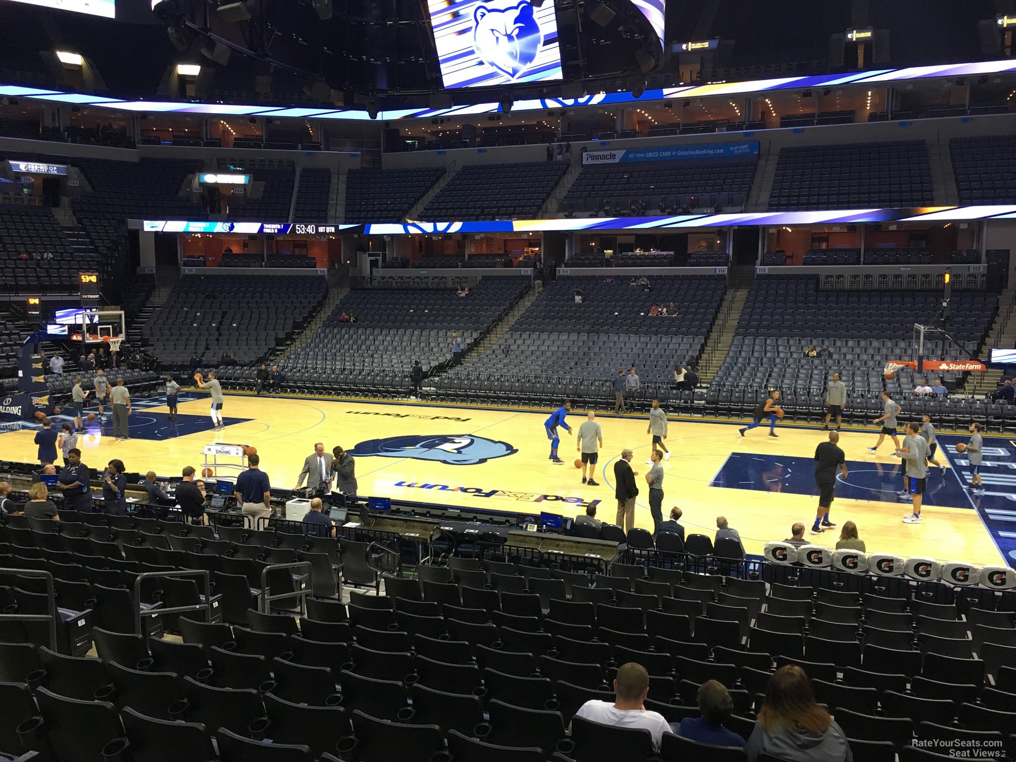 section 106, row r seat view  for basketball - fedex forum