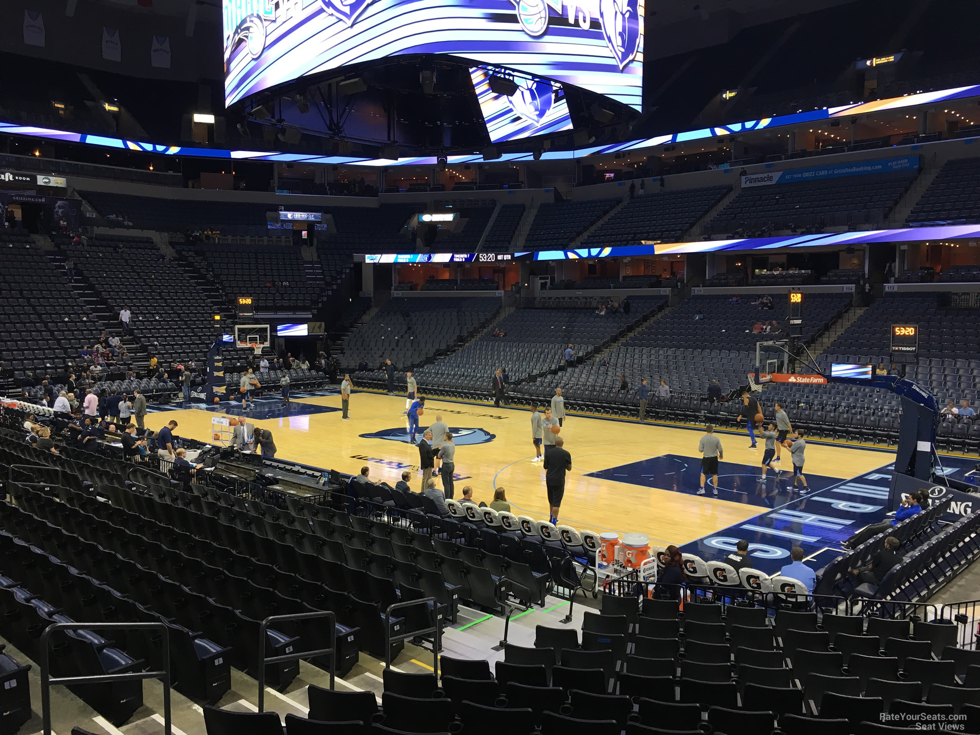 section 107, row r seat view  for basketball - fedex forum