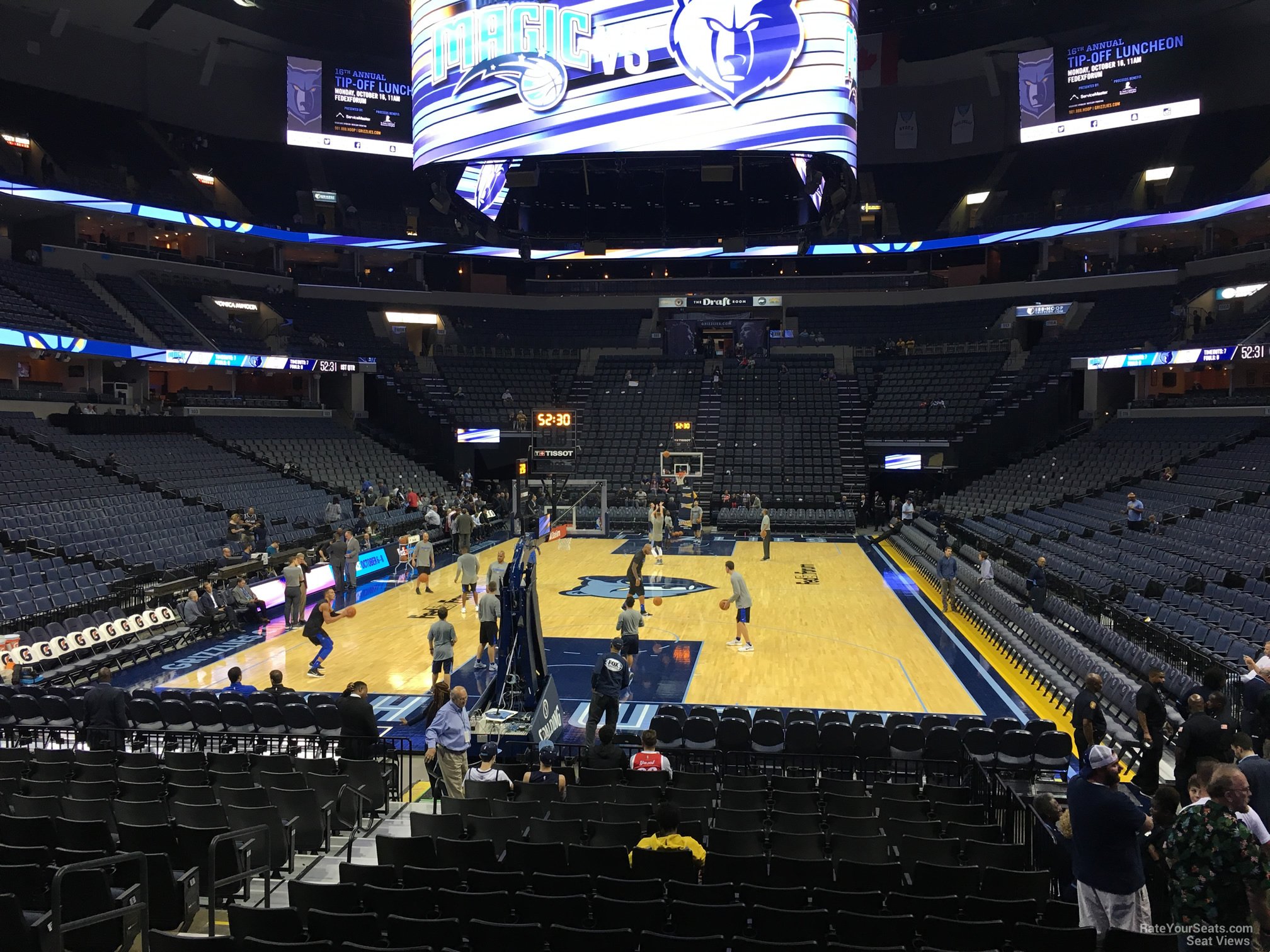 section 110, row r seat view  for basketball - fedex forum