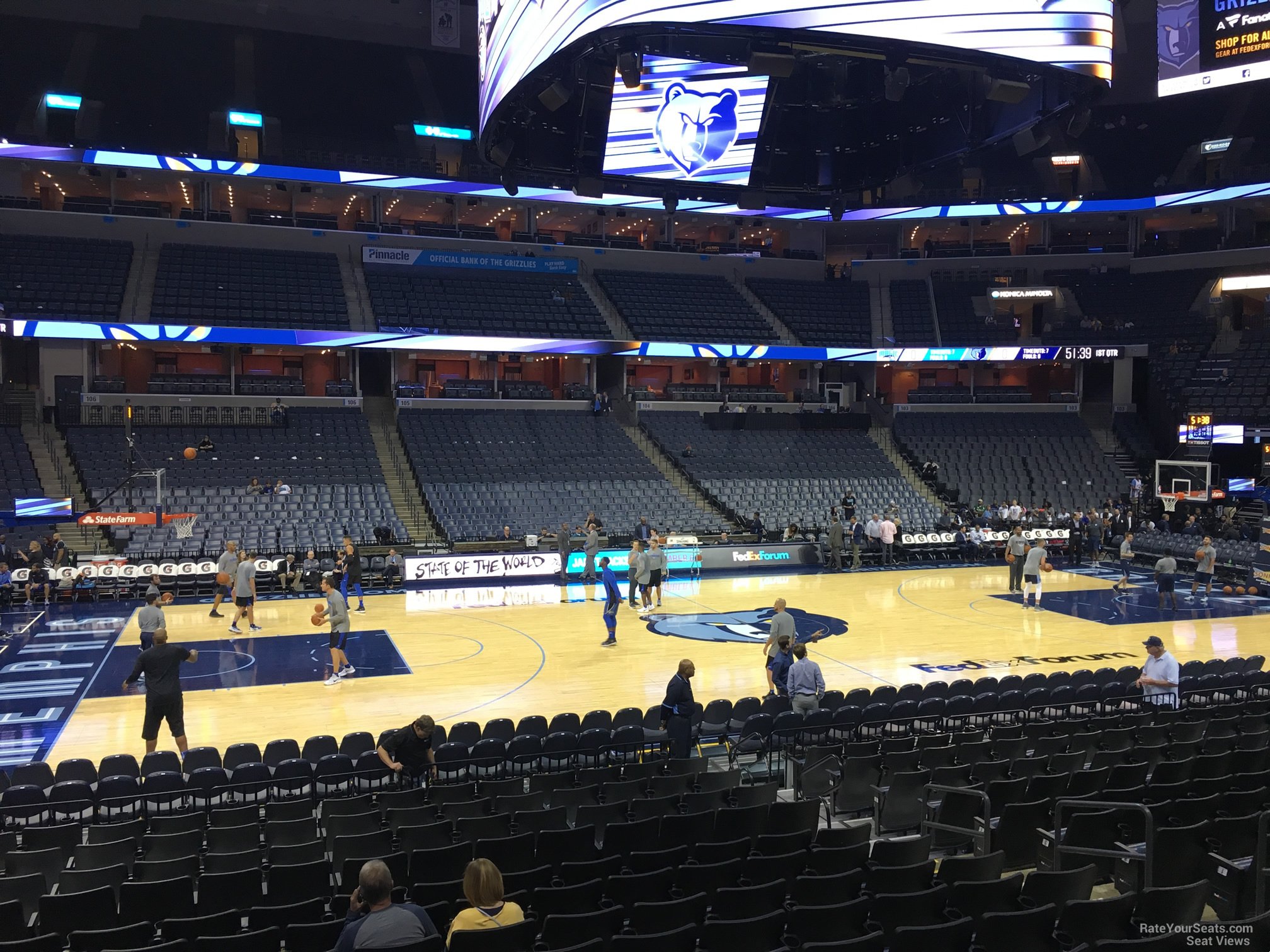 section 113, row r seat view  for basketball - fedex forum