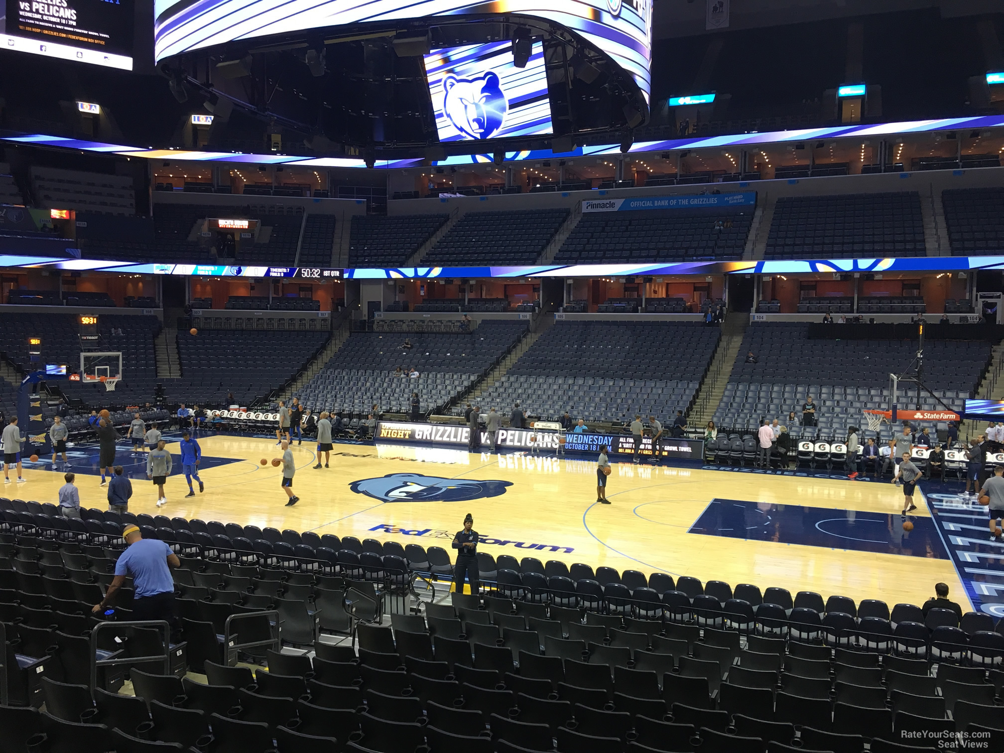 section 115, row r seat view  for basketball - fedex forum