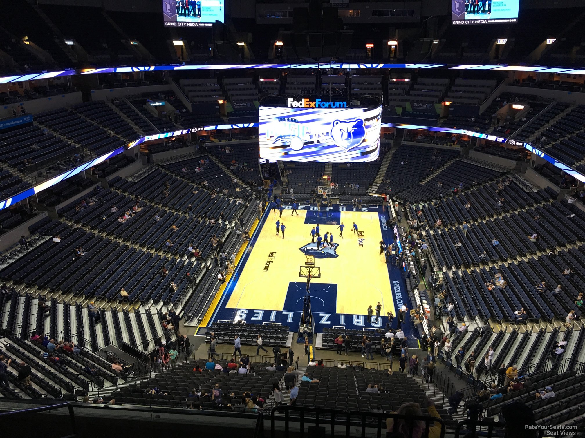 section 201, row f seat view  for basketball - fedex forum
