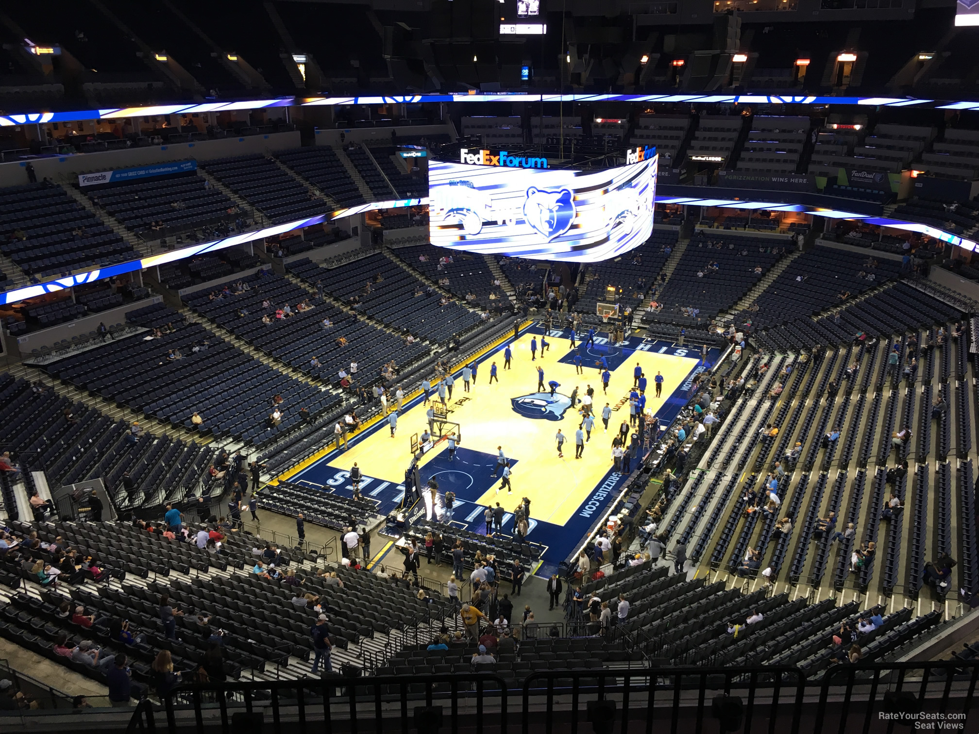 section 203, row f seat view  for basketball - fedex forum