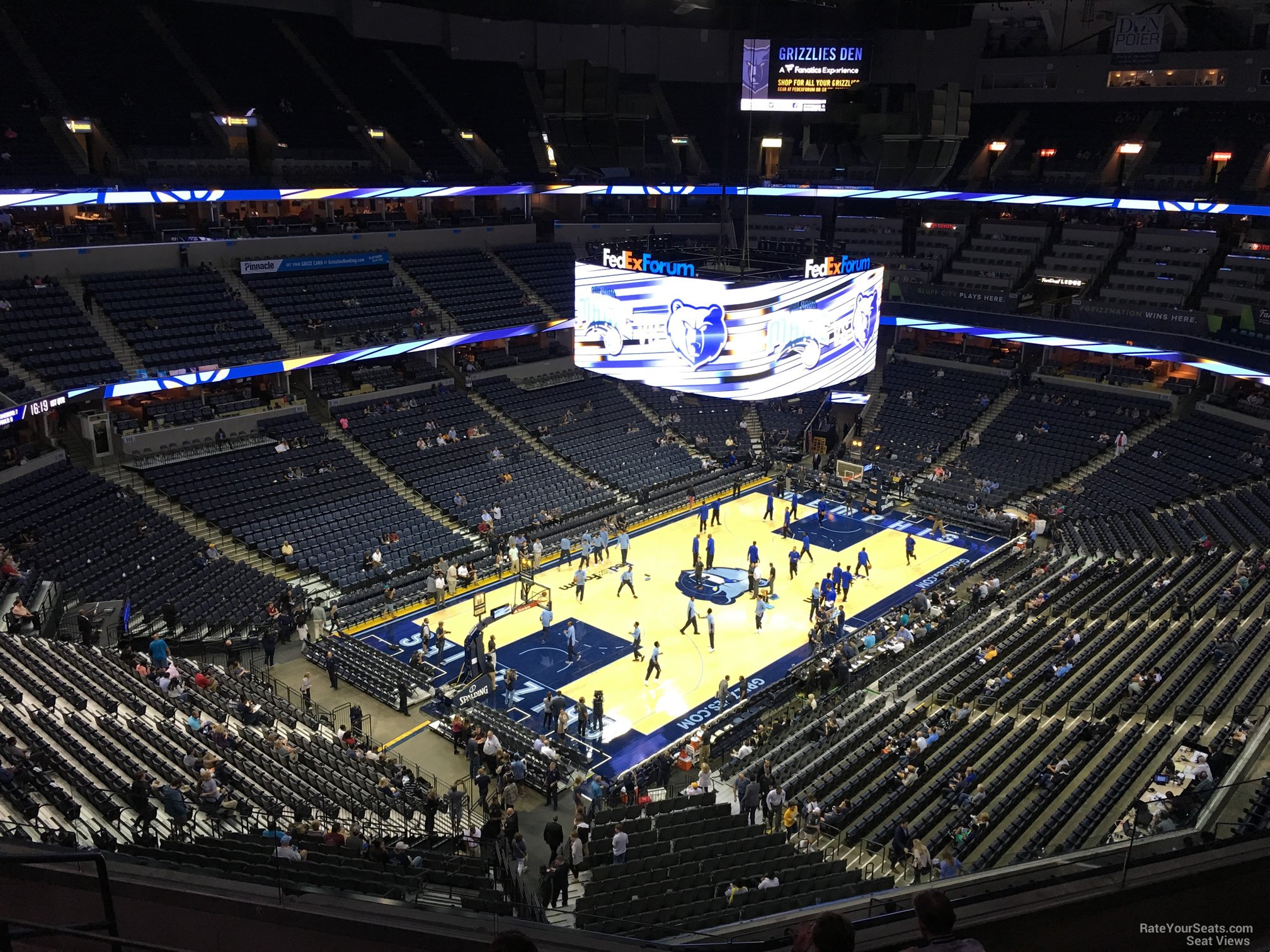 section 204, row f seat view  for basketball - fedex forum