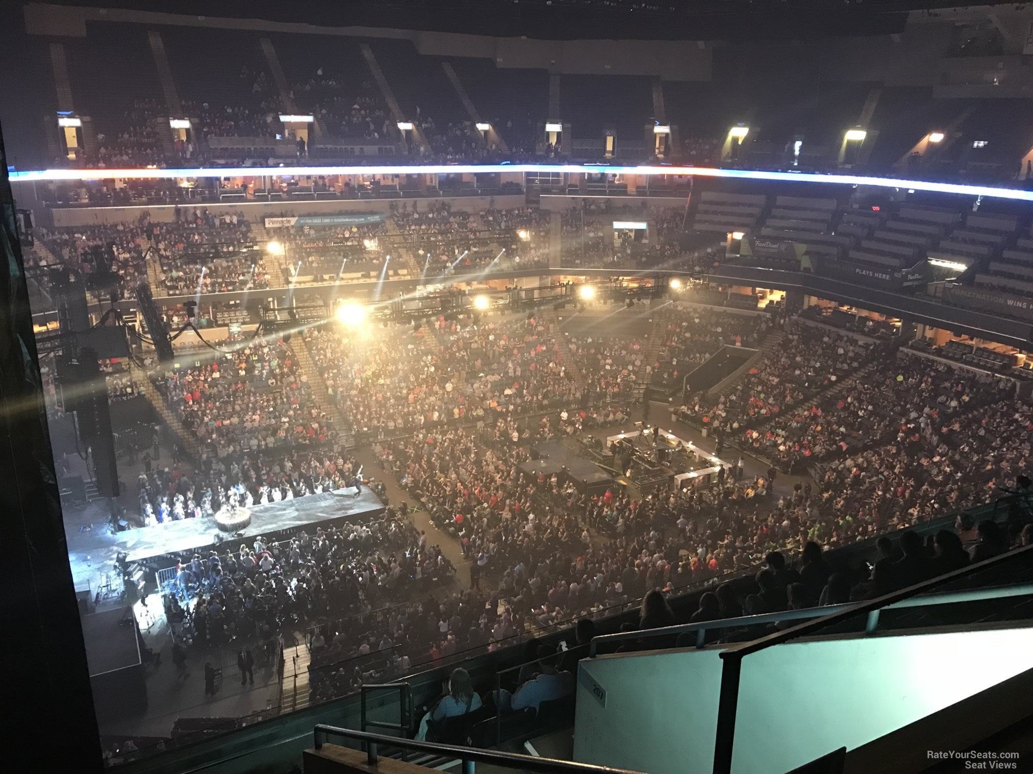 section 206, row j seat view  for concert - fedex forum