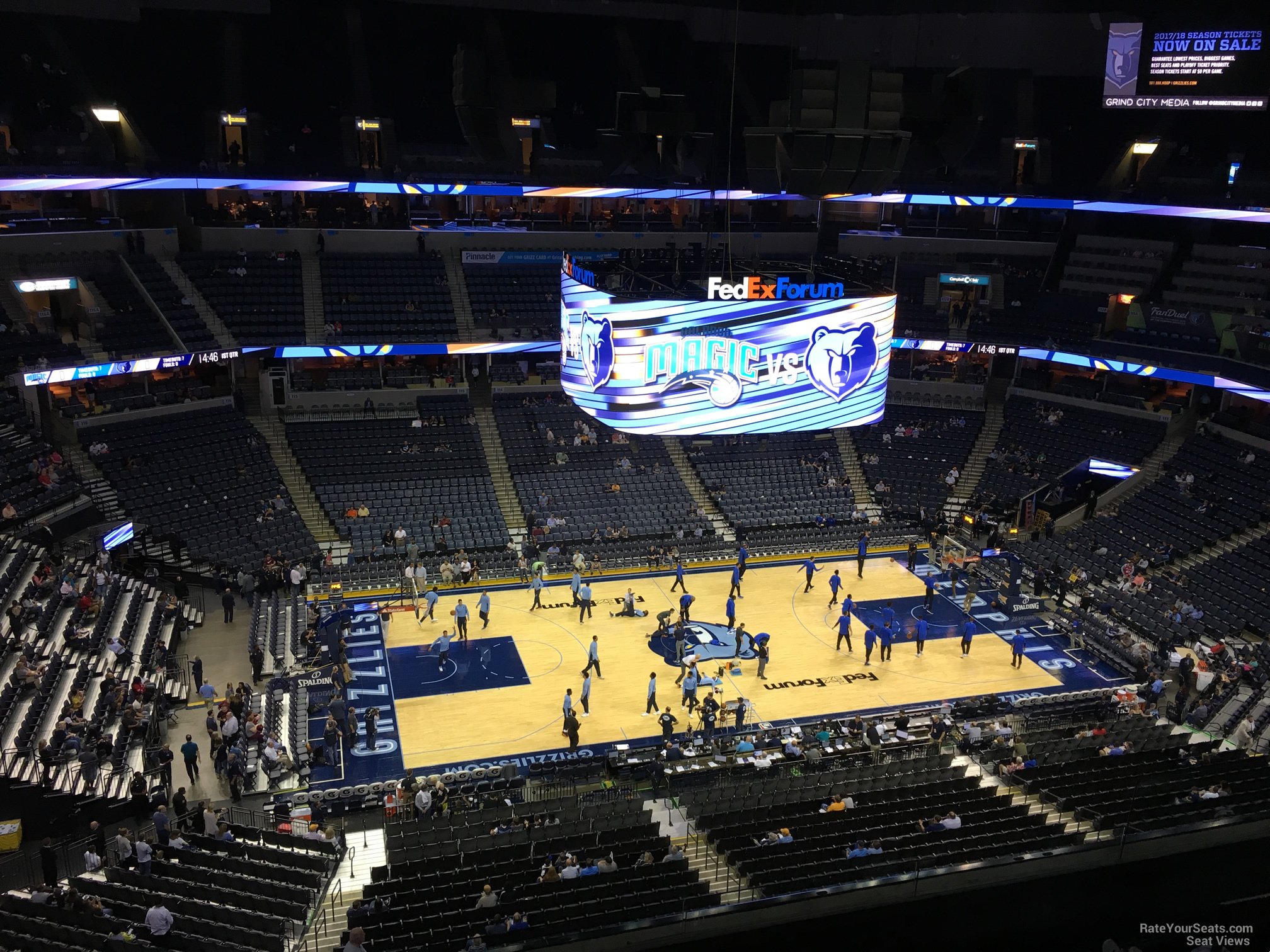 section 207, row f seat view  for basketball - fedex forum