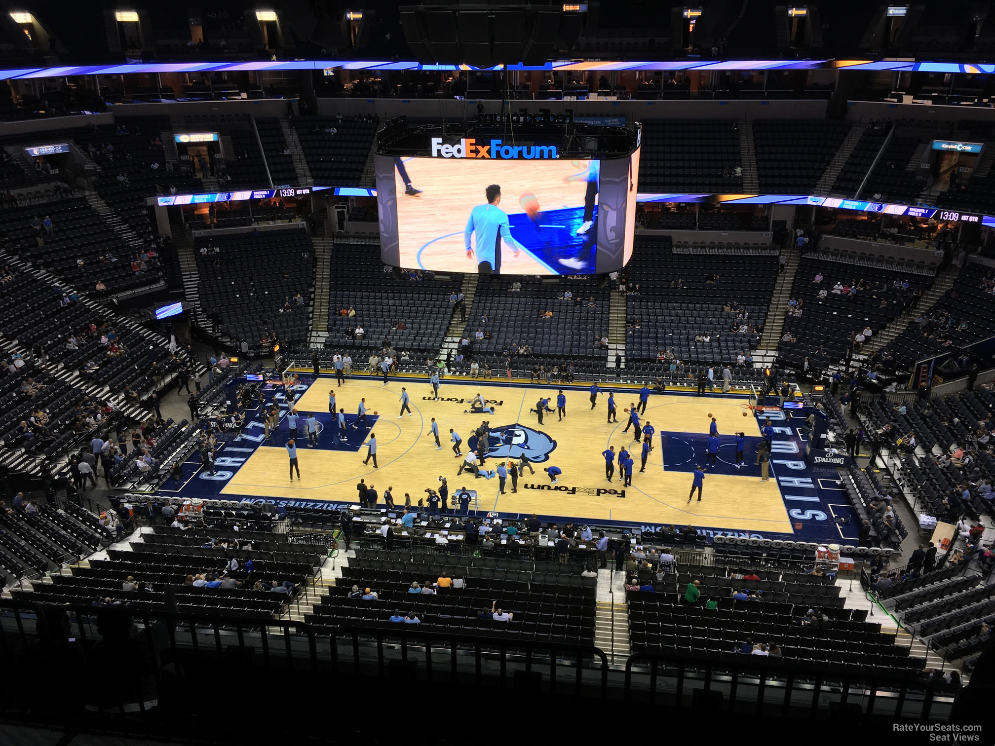 section 209, row f seat view  for basketball - fedex forum