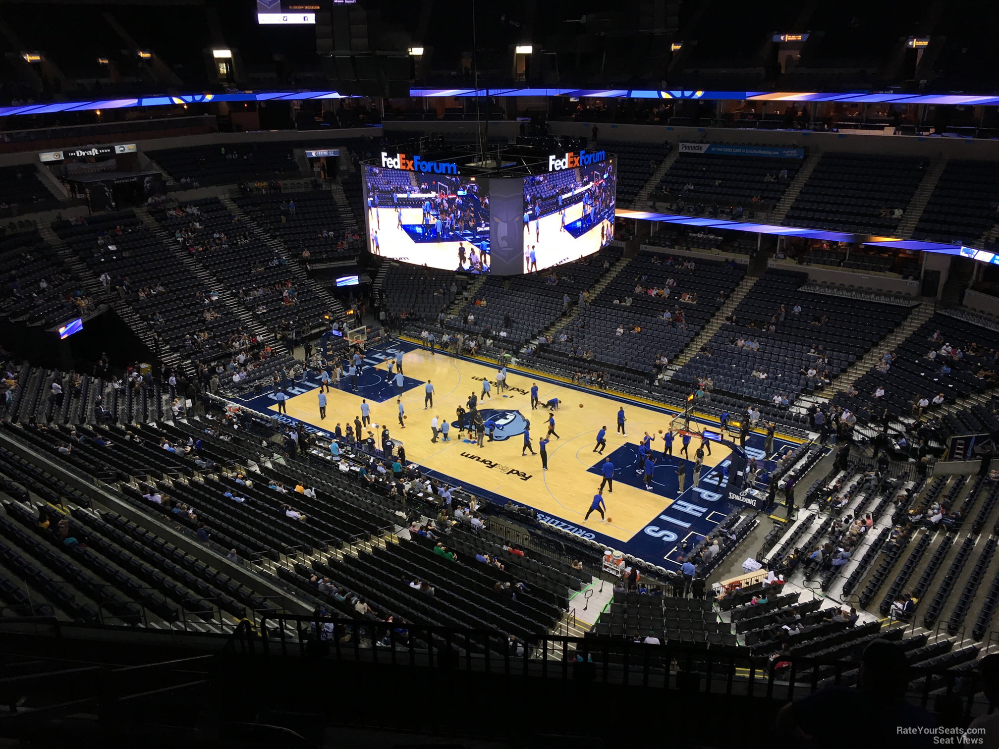 section 212, row f seat view  for basketball - fedex forum
