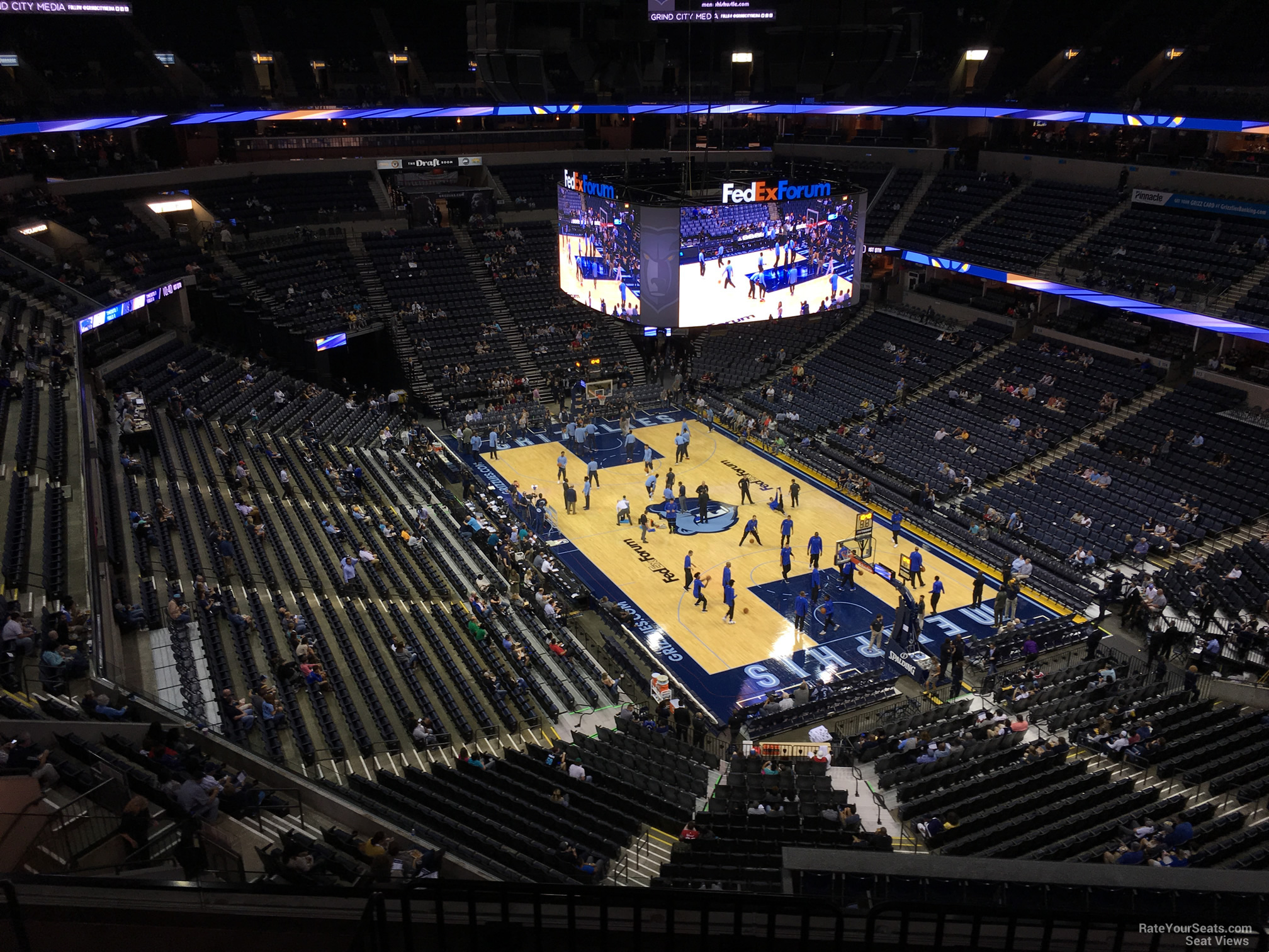 section 214, row f seat view  for basketball - fedex forum