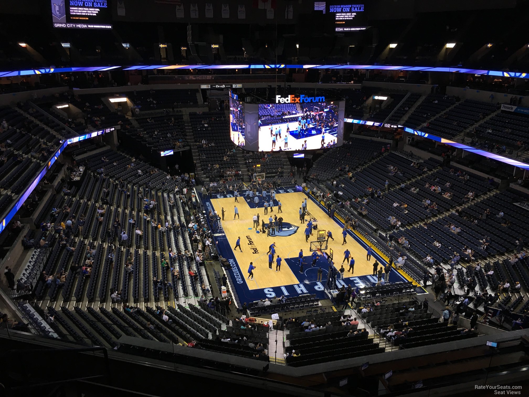 section 215, row f seat view  for basketball - fedex forum