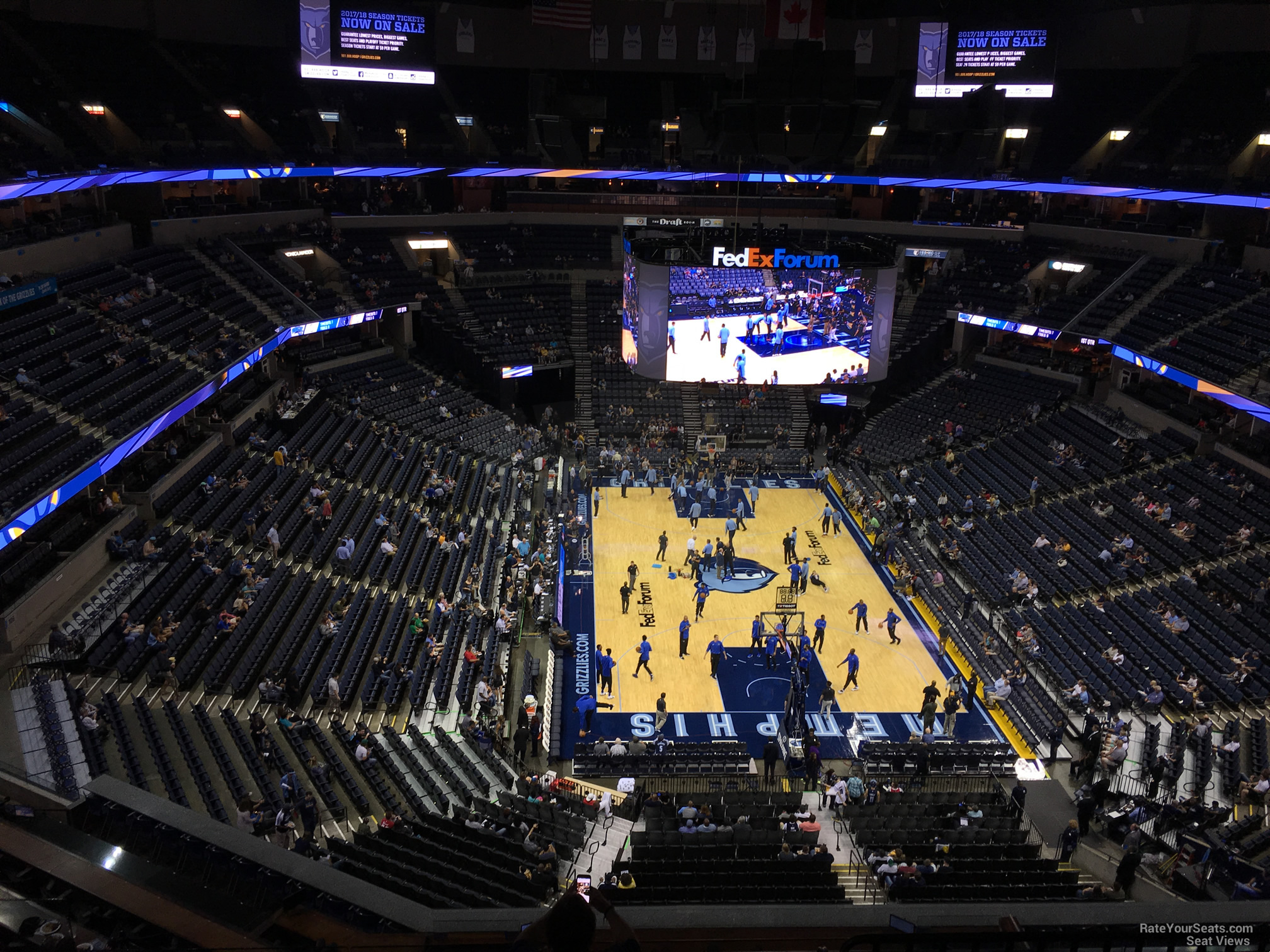 section 216, row f seat view  for basketball - fedex forum
