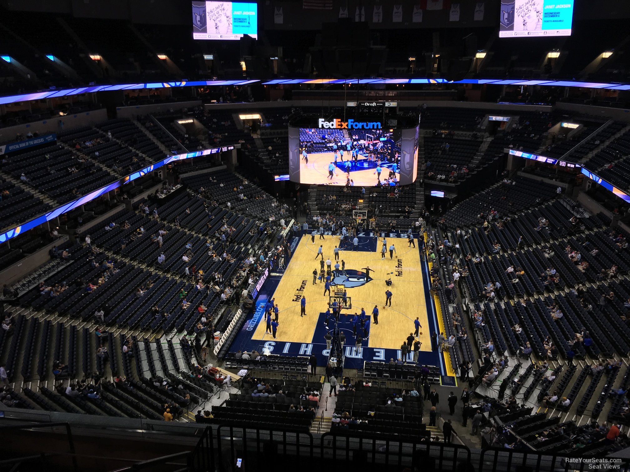 section 217, row f seat view  for basketball - fedex forum