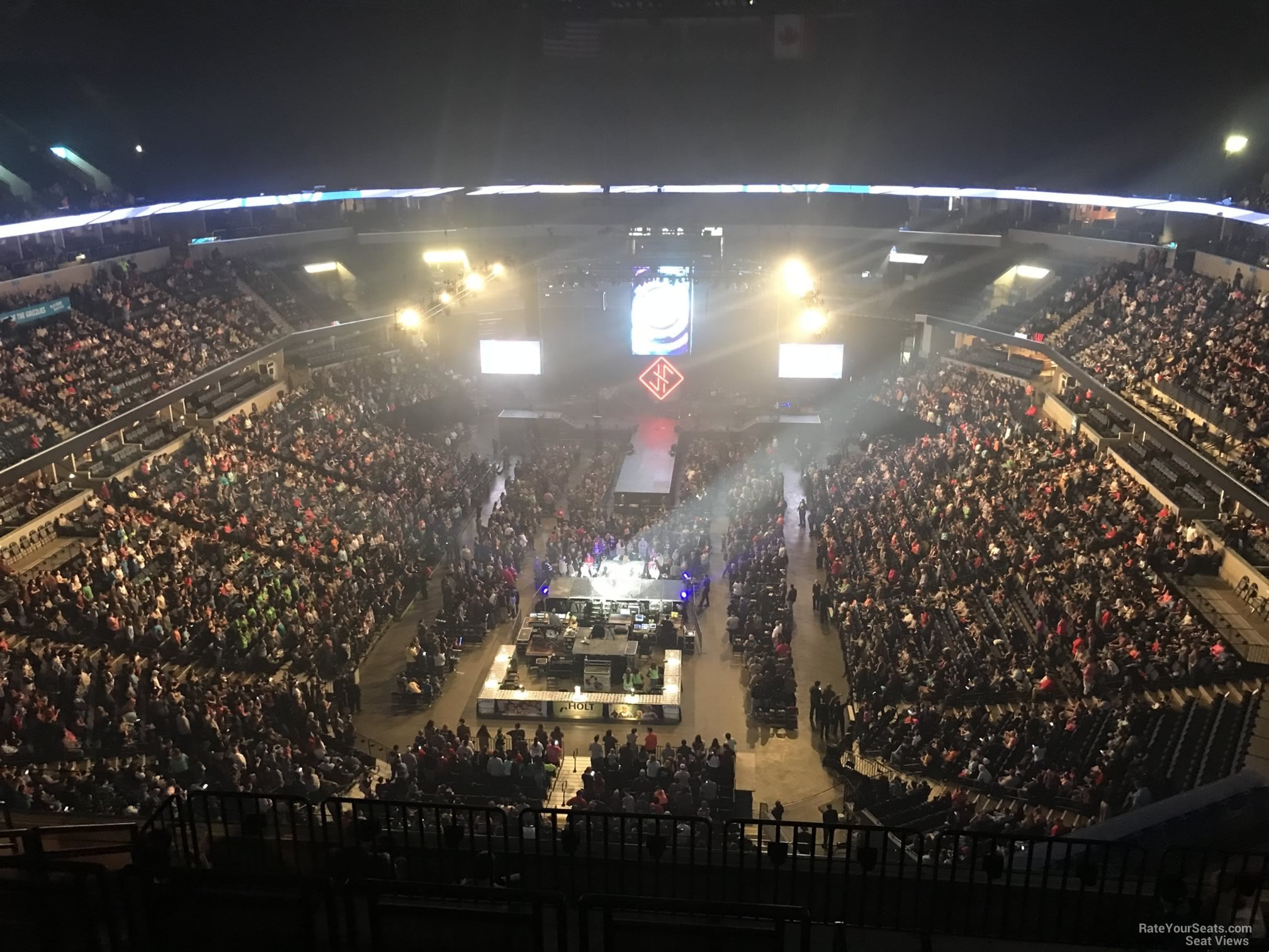 section 217, row j seat view  for concert - fedex forum