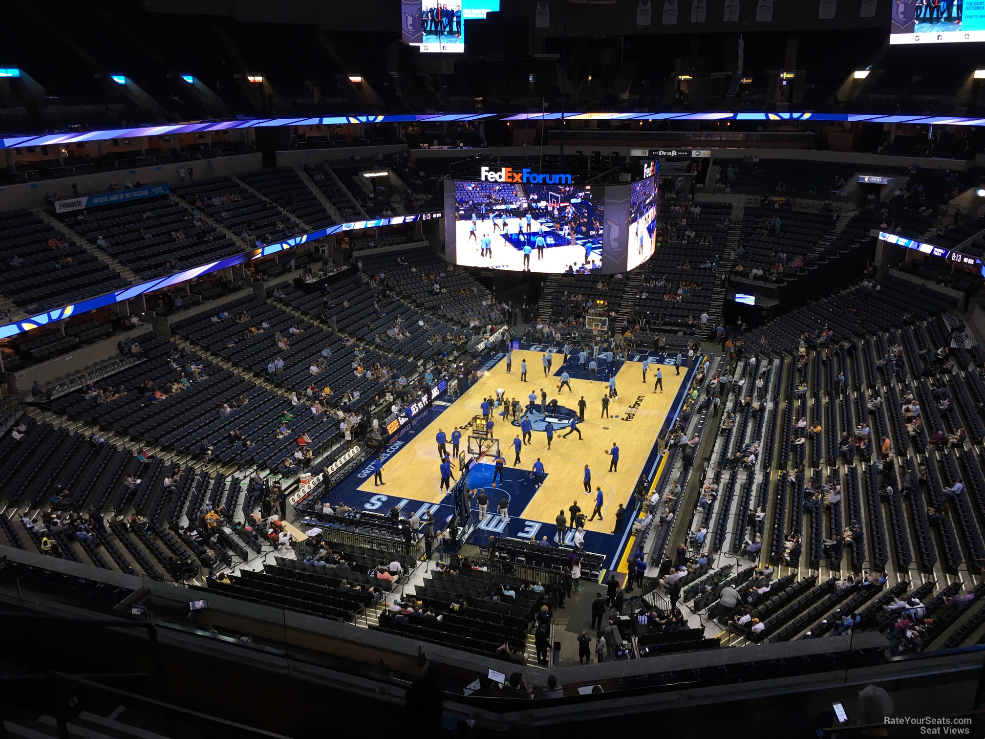 section 218, row f seat view  for basketball - fedex forum