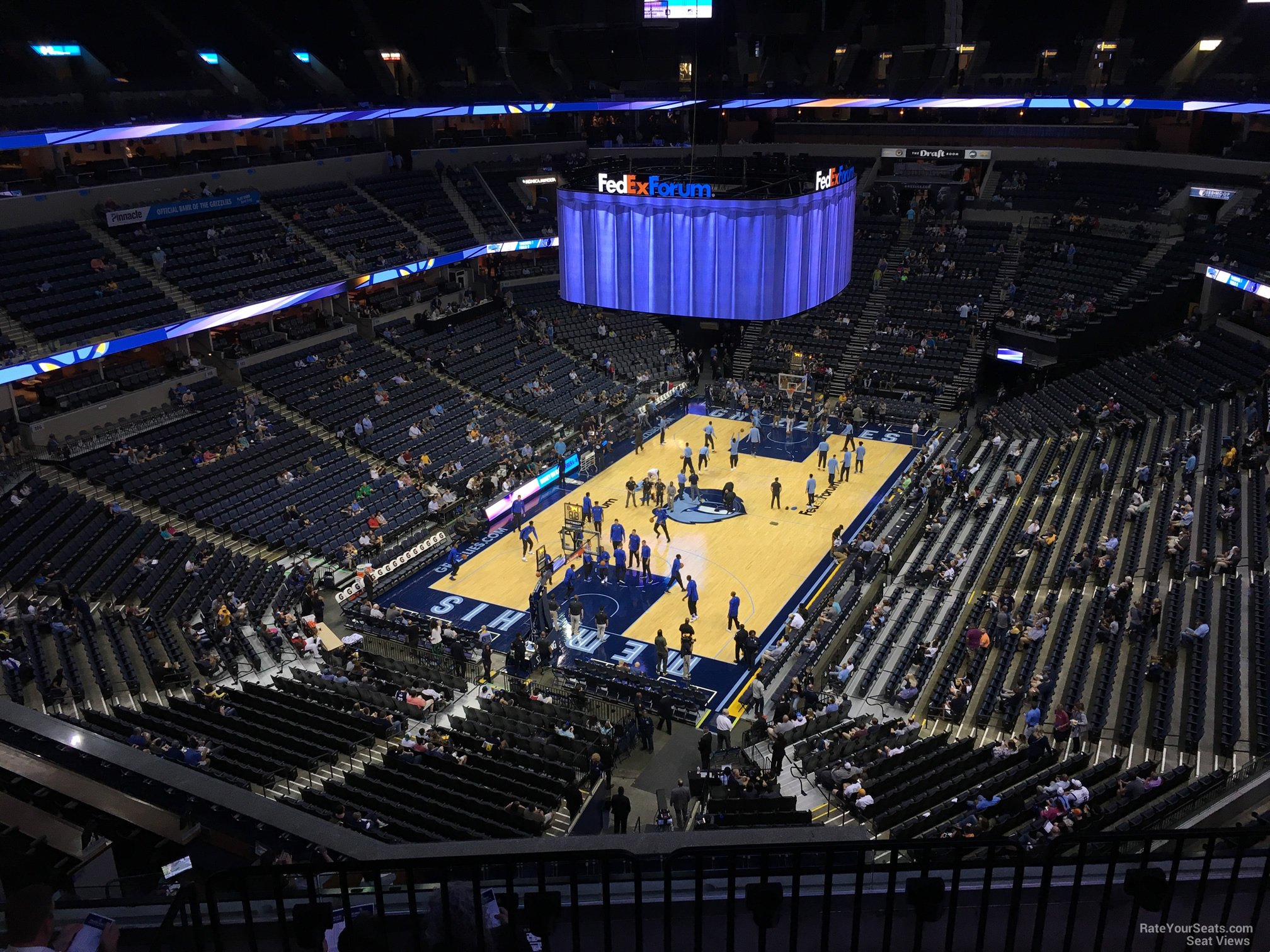 section 219, row f seat view  for basketball - fedex forum