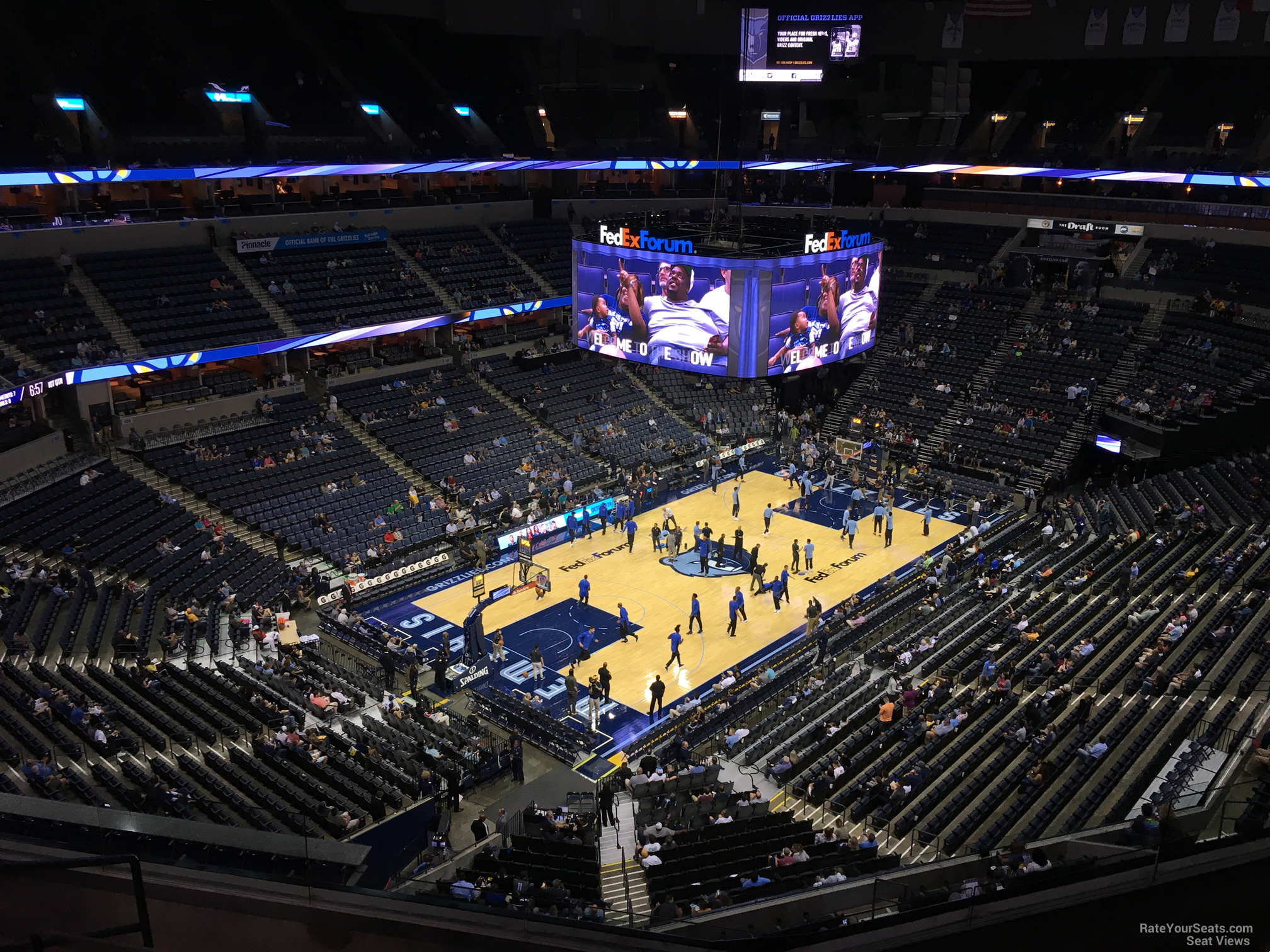 section 220, row f seat view  for basketball - fedex forum