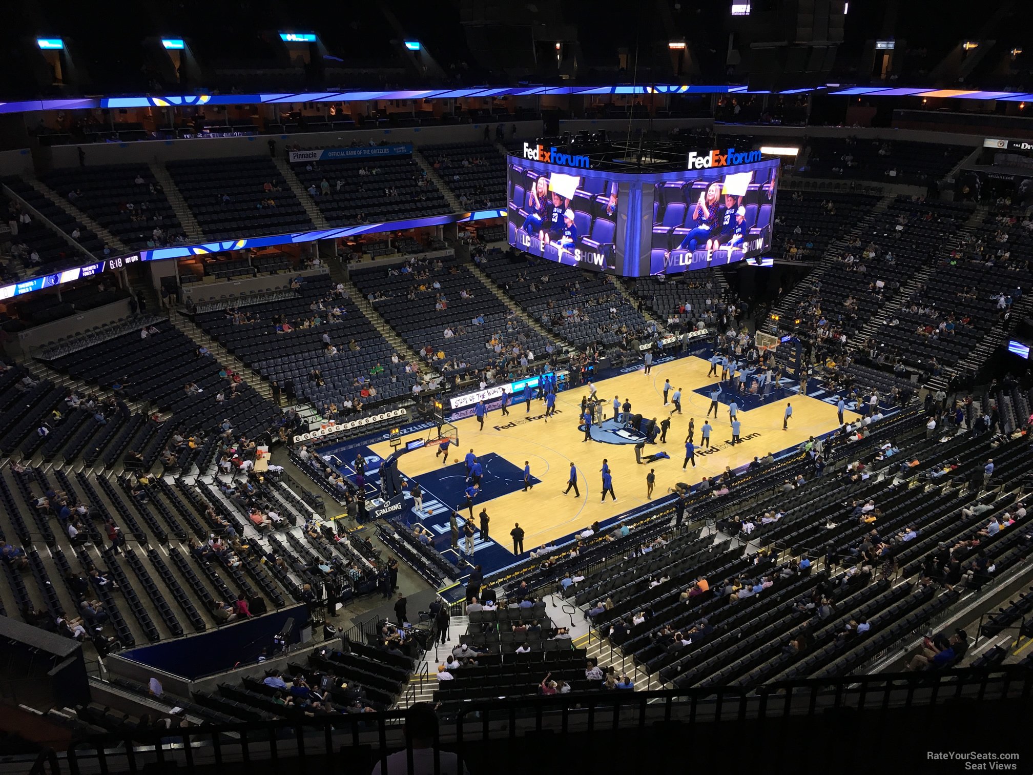 section 221, row f seat view  for basketball - fedex forum