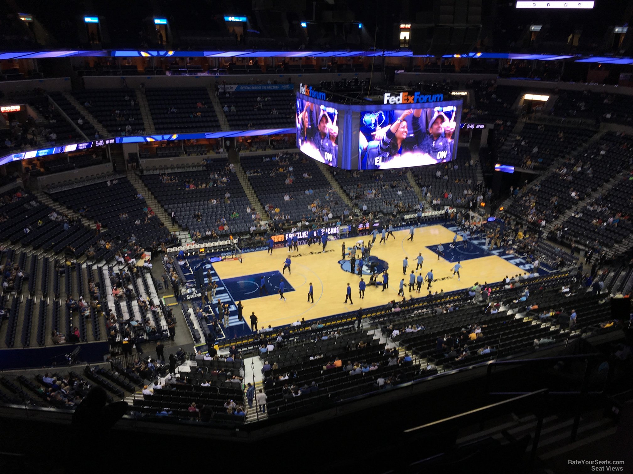 section 222, row f seat view  for basketball - fedex forum