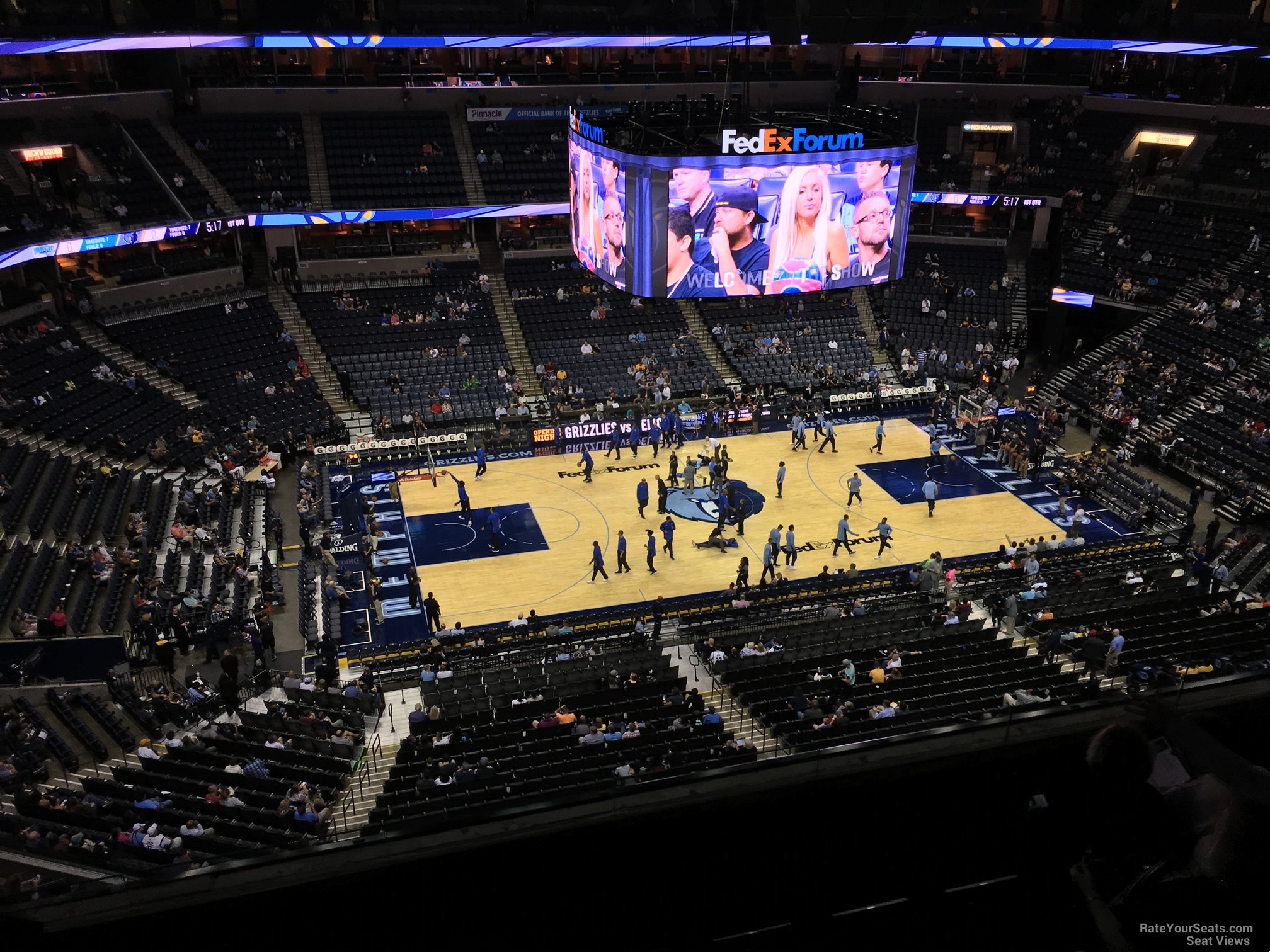 section 223, row f seat view  for basketball - fedex forum