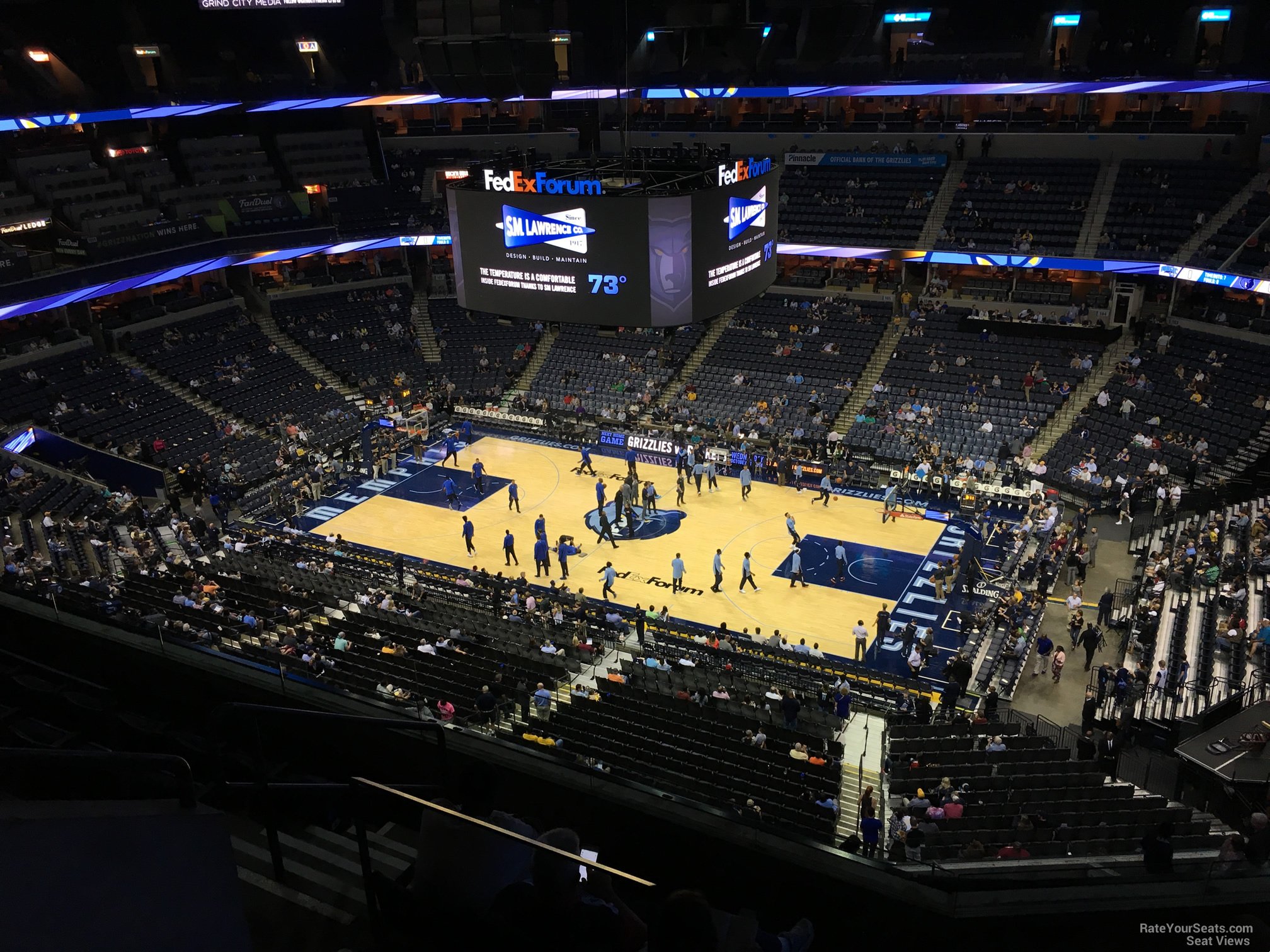 section 227, row f seat view  for basketball - fedex forum