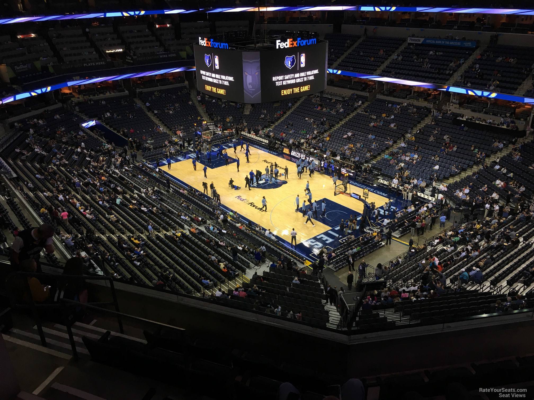 section 229, row f seat view  for basketball - fedex forum