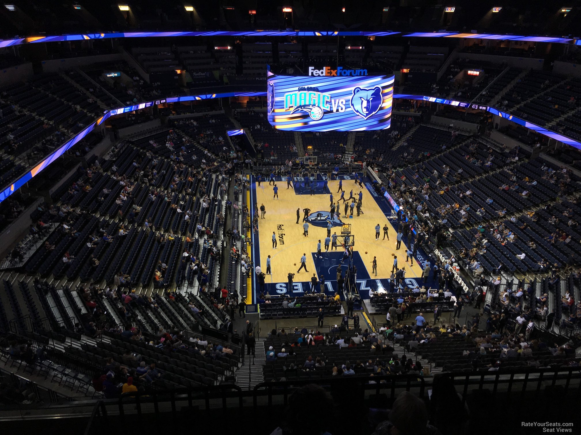 section 232, row f seat view  for basketball - fedex forum
