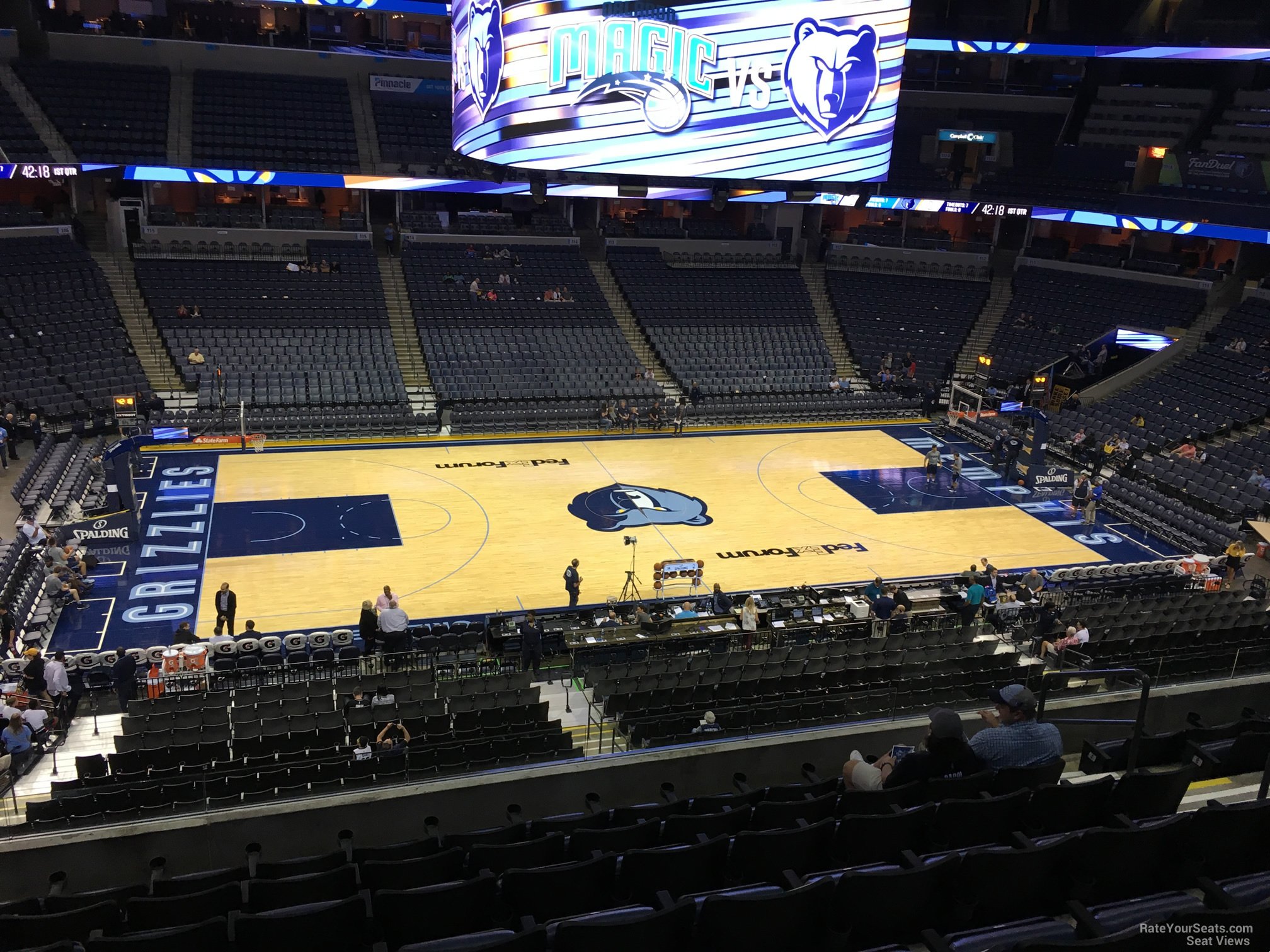 section p3, row h seat view  for basketball - fedex forum