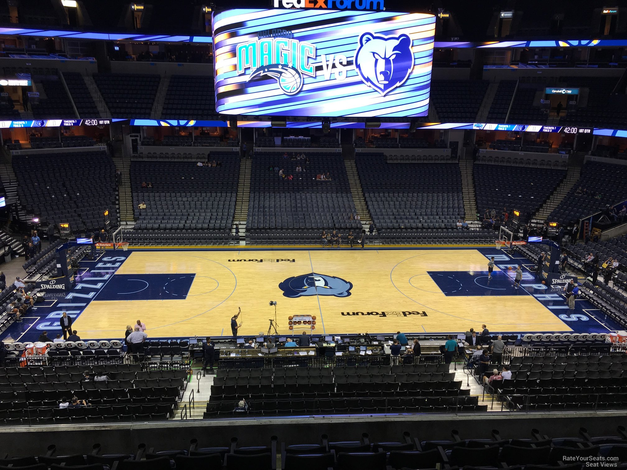 section p4, row h seat view  for basketball - fedex forum