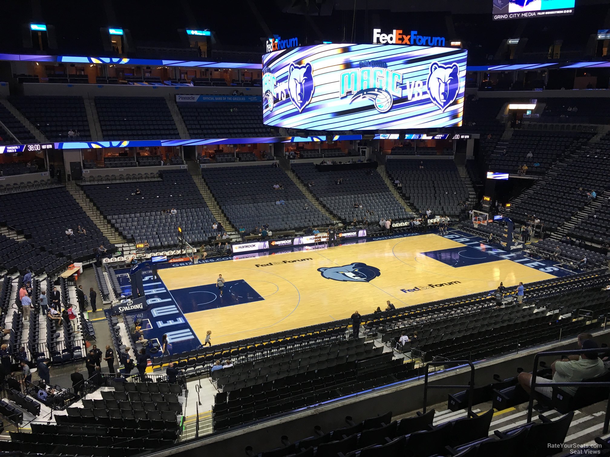 section p9, row h seat view  for basketball - fedex forum
