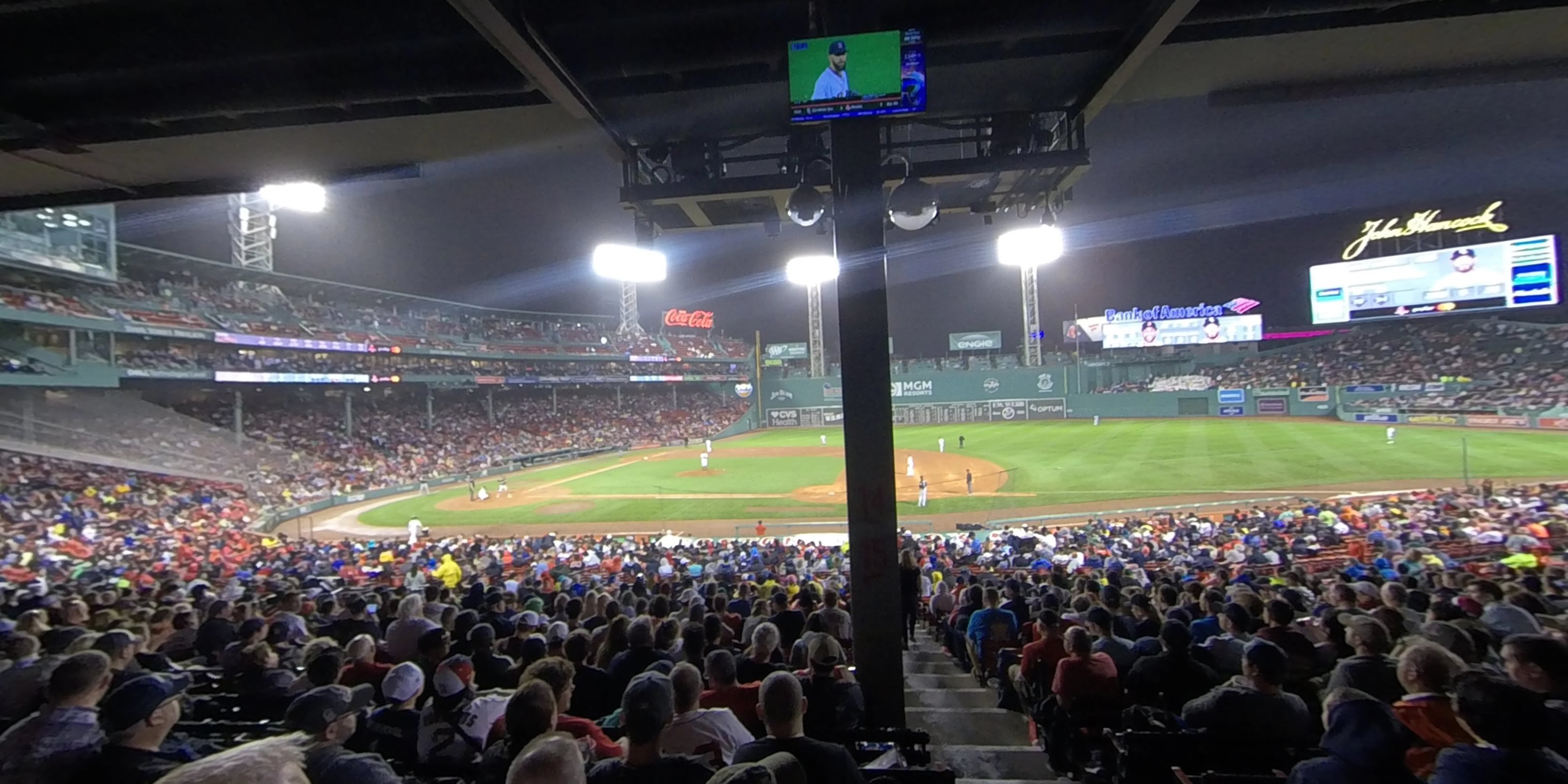 grandstand 14 panoramic seat view  for baseball - fenway park