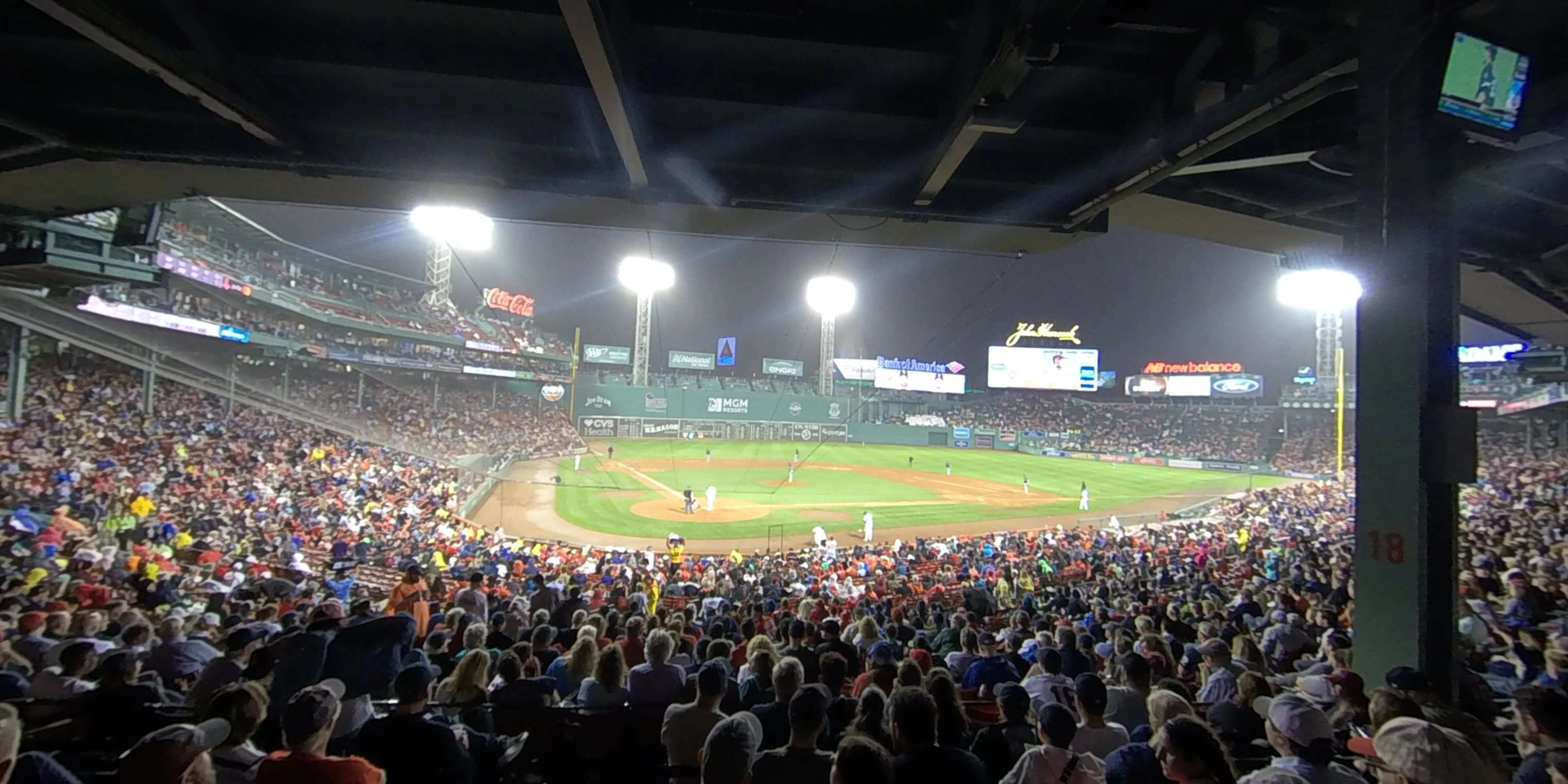 grandstand 18 panoramic seat view  for baseball - fenway park