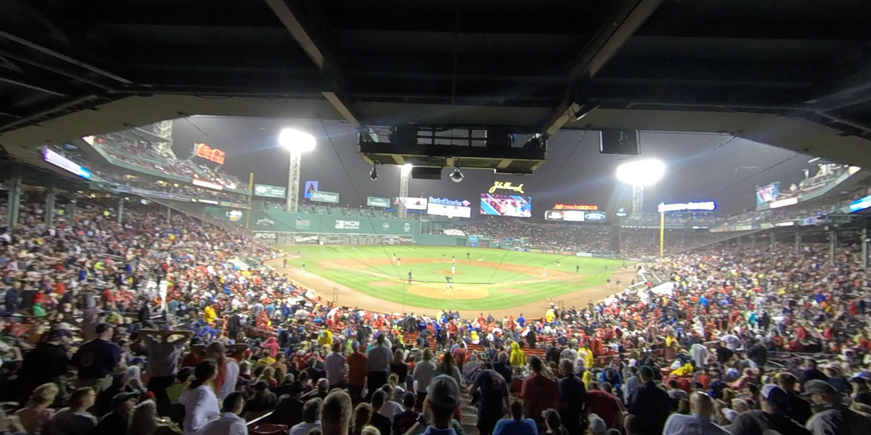 grandstand 20 panoramic seat view  for baseball - fenway park