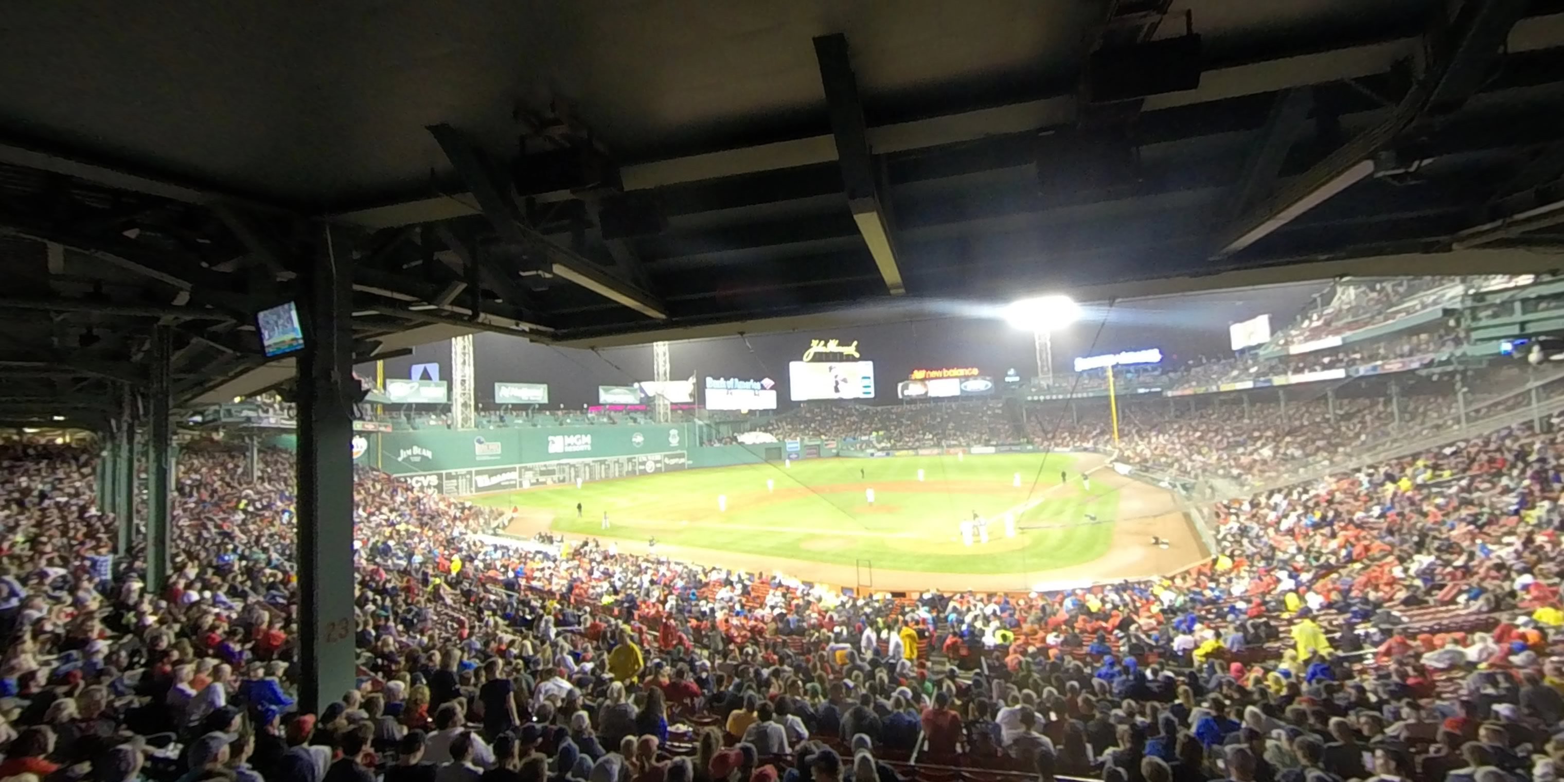 grandstand 22 panoramic seat view  for baseball - fenway park