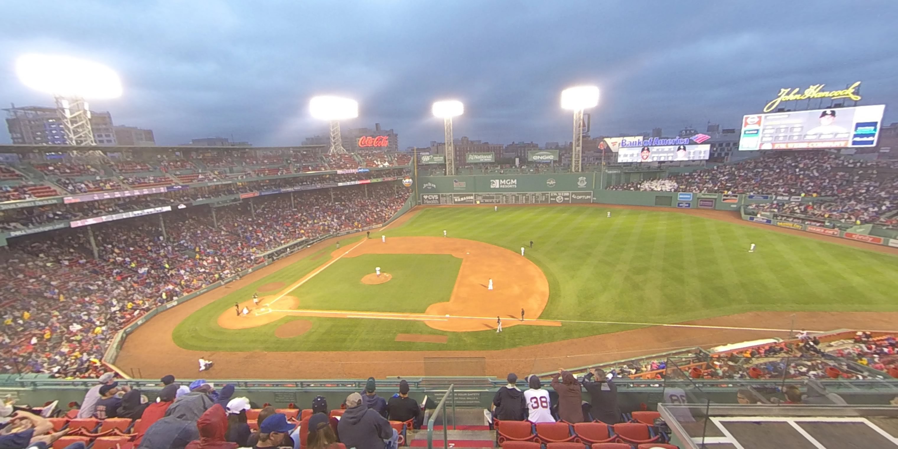 pavilion box 9 panoramic seat view  for baseball - fenway park