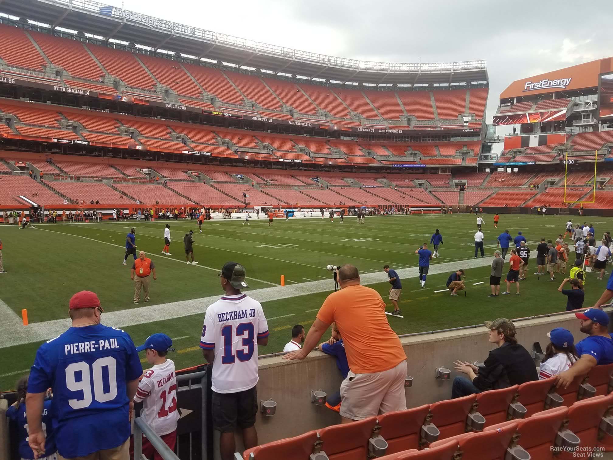 section 102, row 2 seat view  - cleveland browns stadium