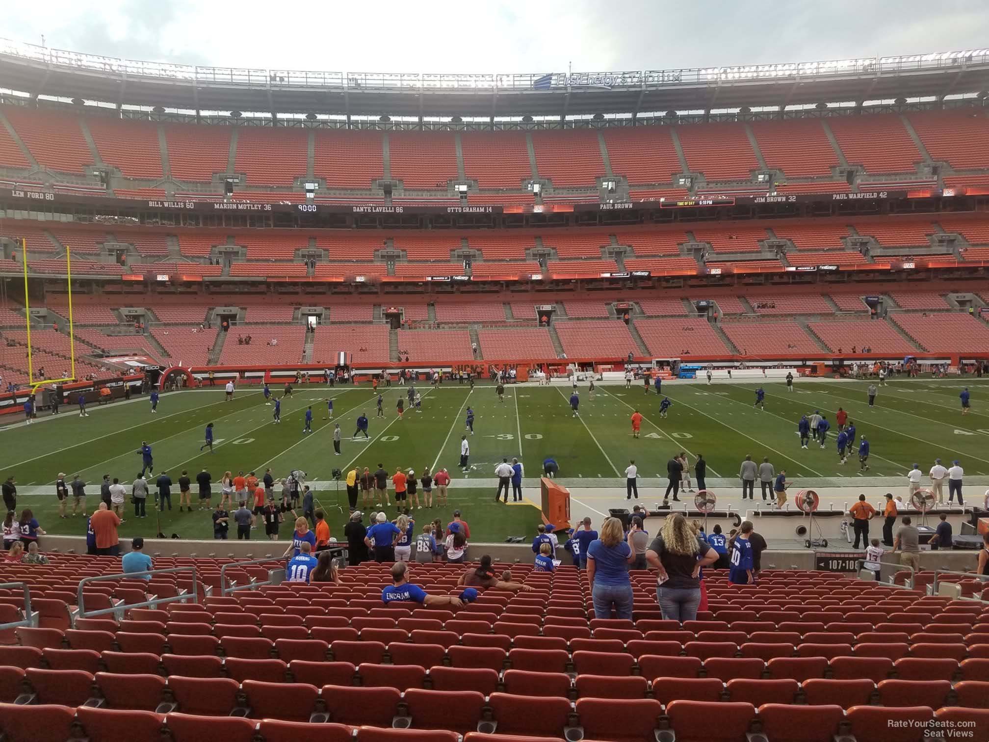 section 107, row 22 seat view  - cleveland browns stadium