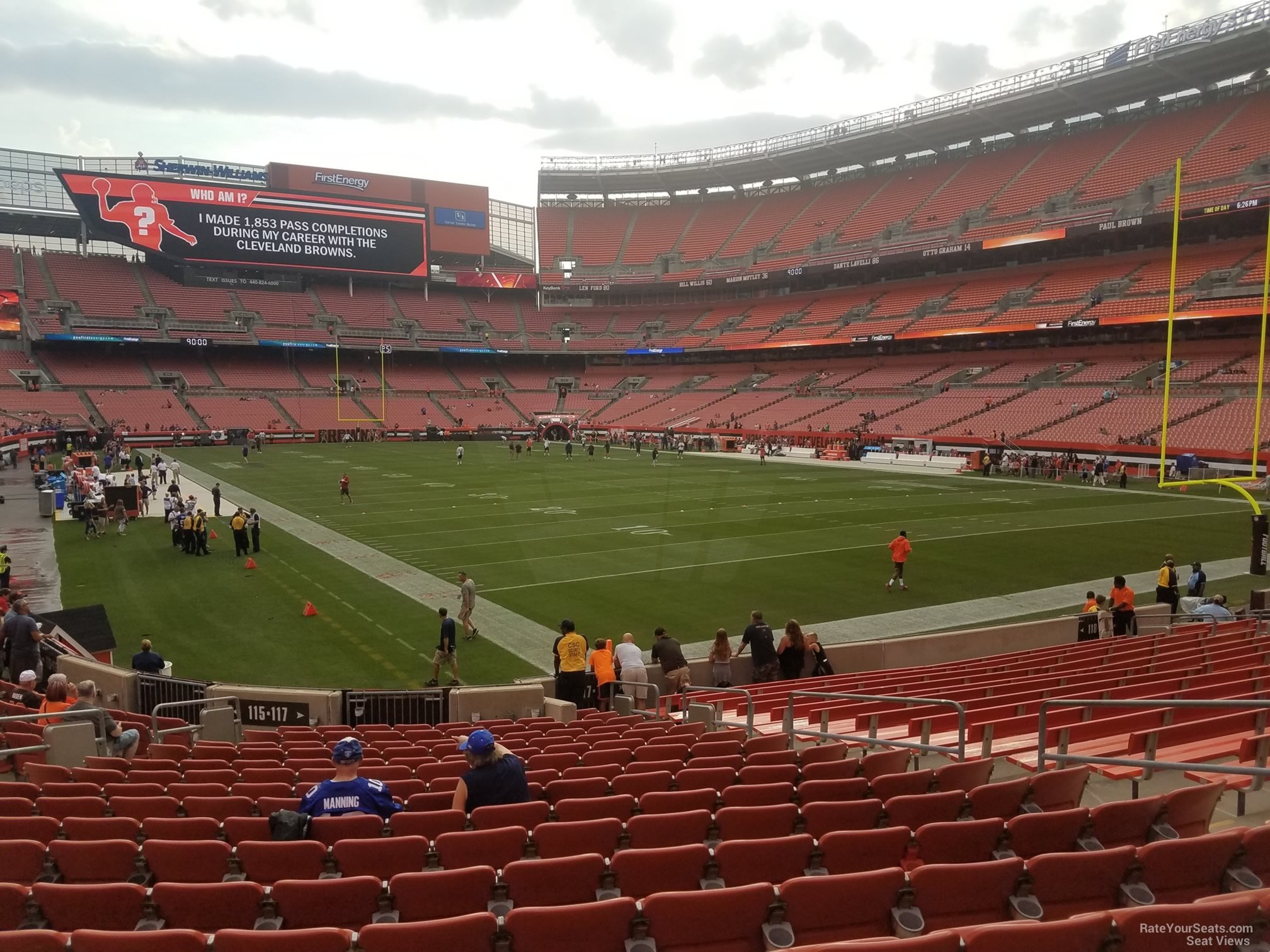 section 117, row 17 seat view  - cleveland browns stadium