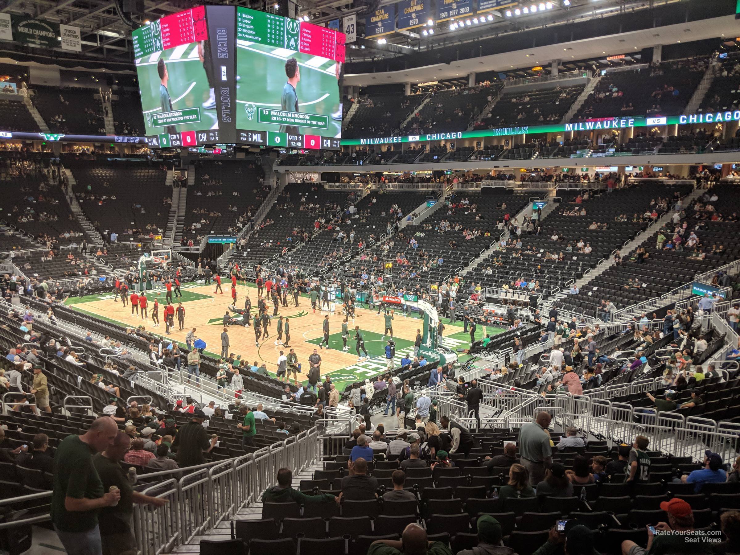 section 103, row 28 seat view  for basketball - fiserv forum