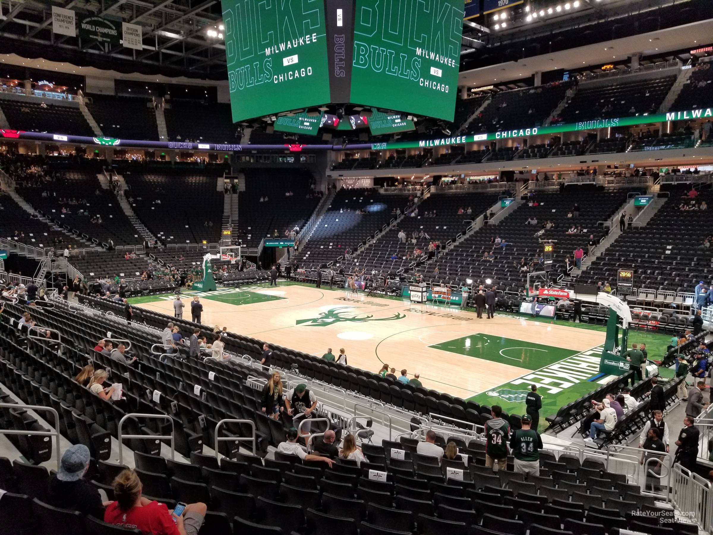 section 104, row 16 seat view  for basketball - fiserv forum