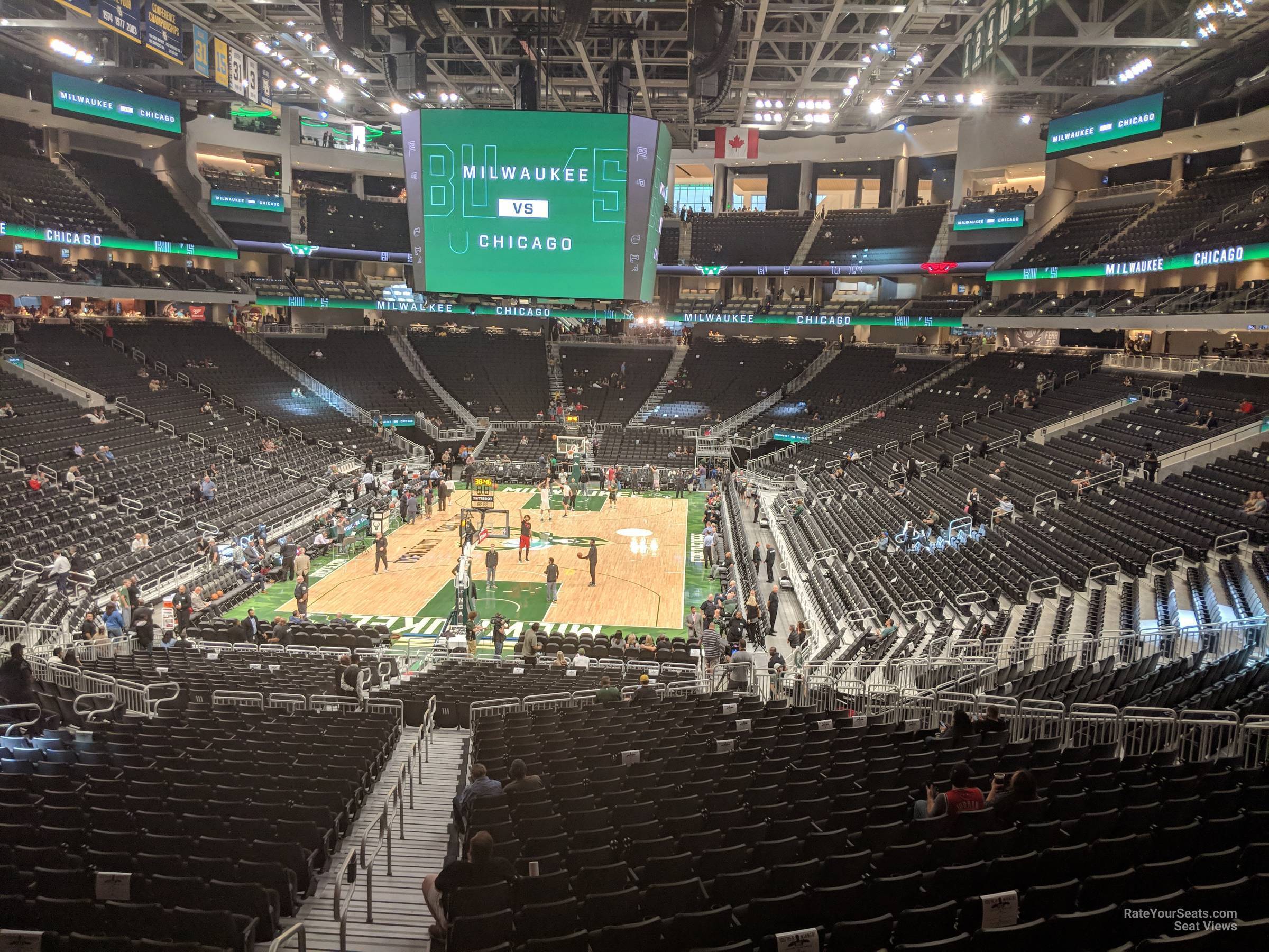 section 110, row 28 seat view  for basketball - fiserv forum