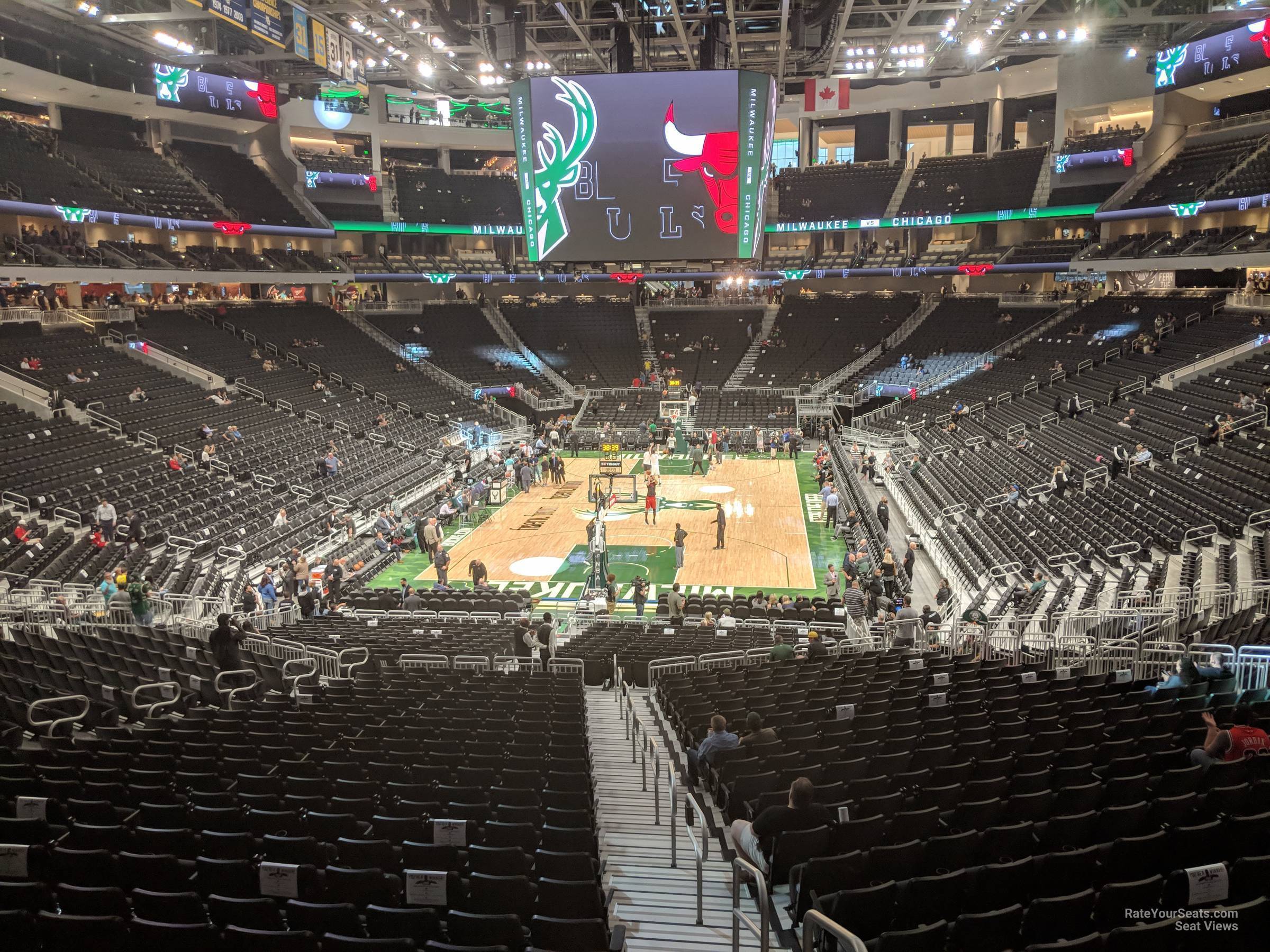 section 112, row 28 seat view  for basketball - fiserv forum