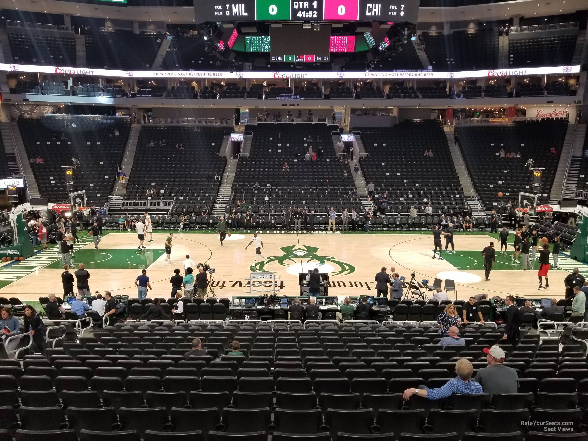 section 117, row 16 seat view  for basketball - fiserv forum