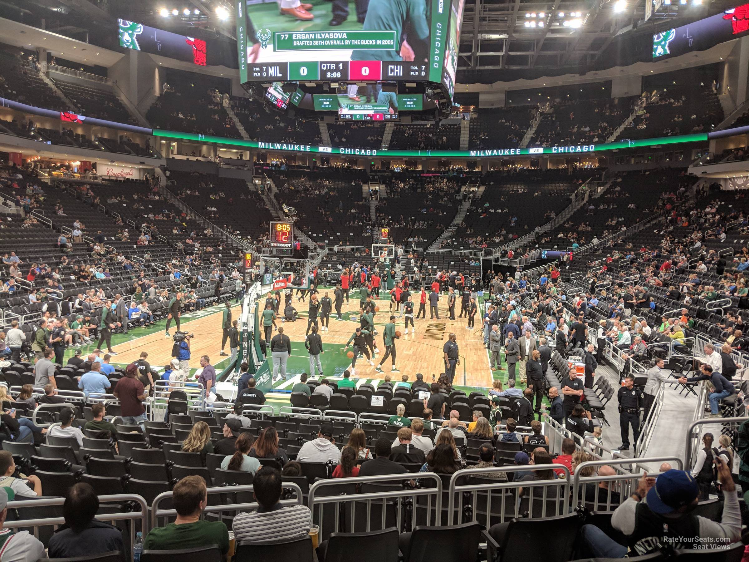 section 121, row 10 seat view  for basketball - fiserv forum