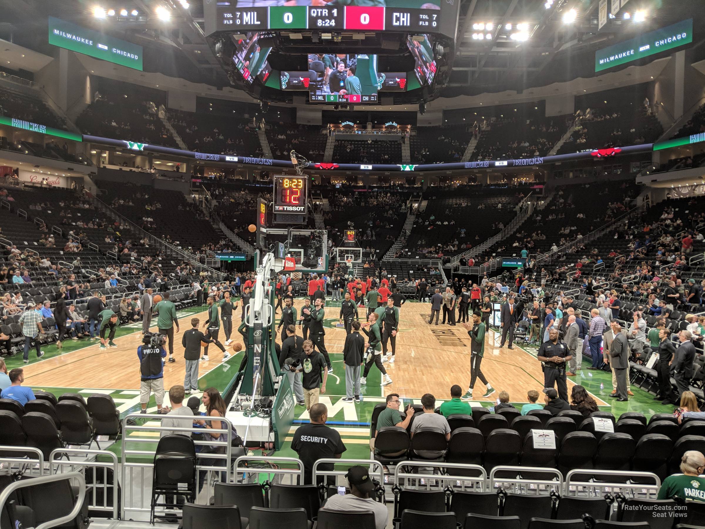 section 122, row 8 seat view  for basketball - fiserv forum